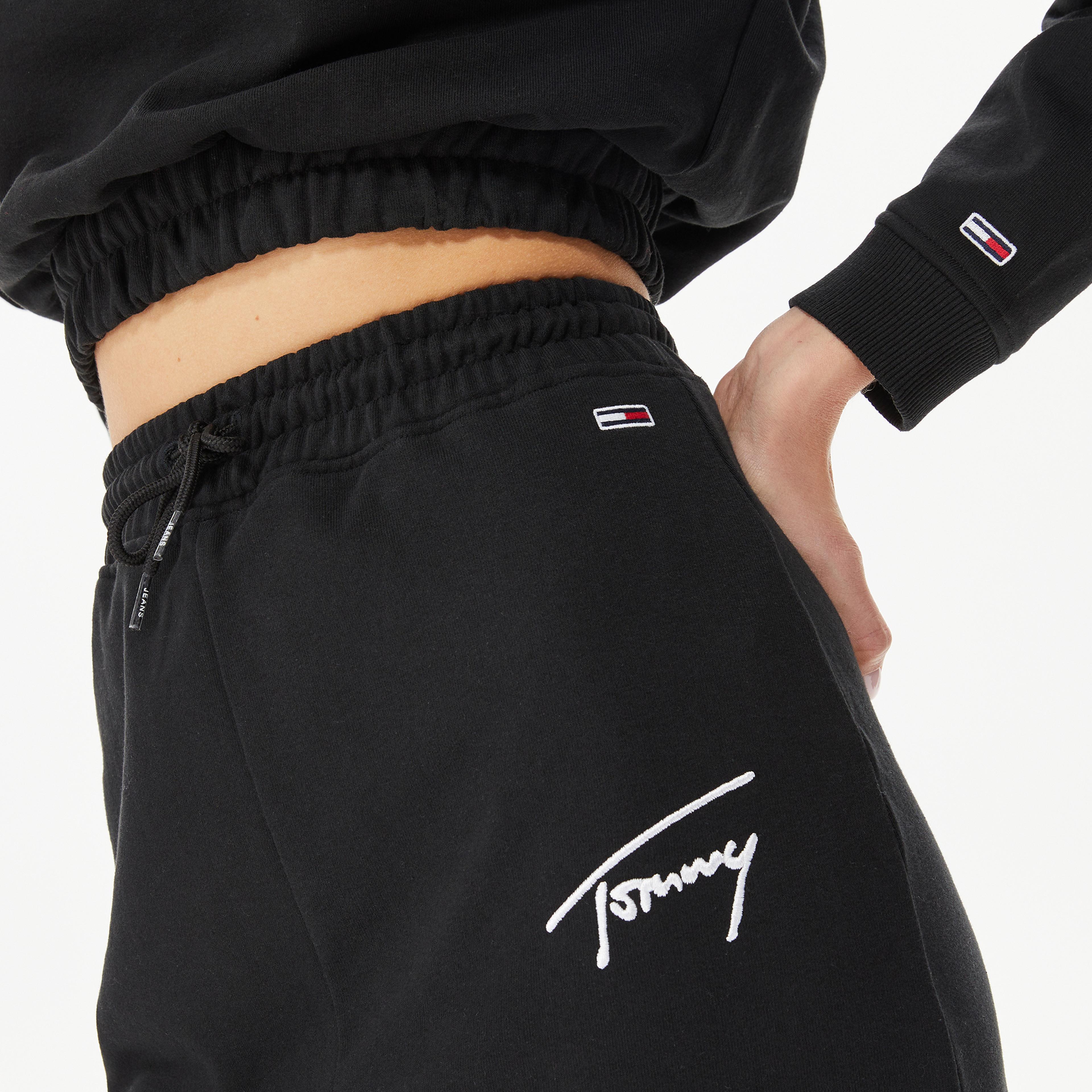 Tommy Hilfiger Signature Midi Kadın Siyah Etek