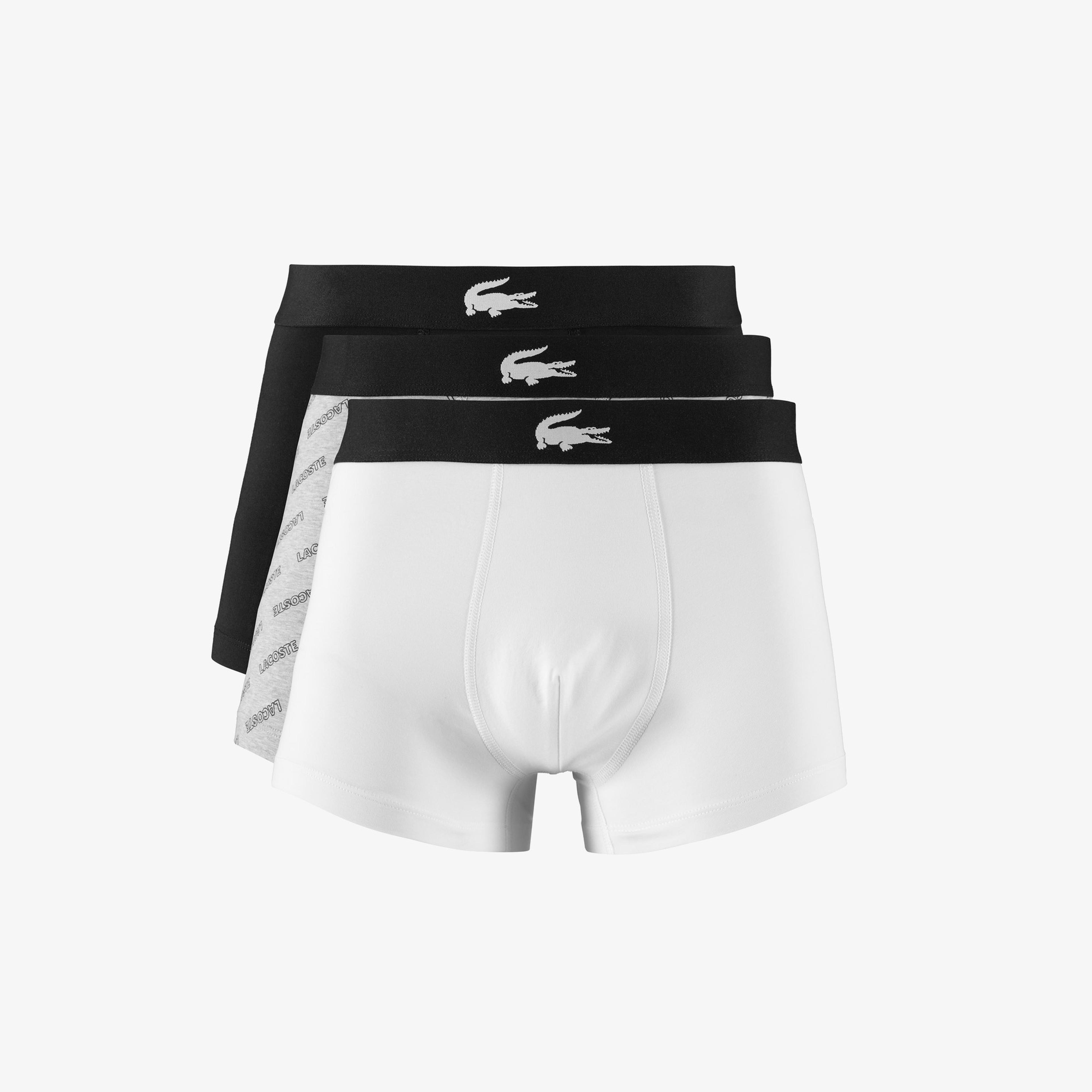 Lacoste Erkek Desenli 3'lü Renkli Boxer