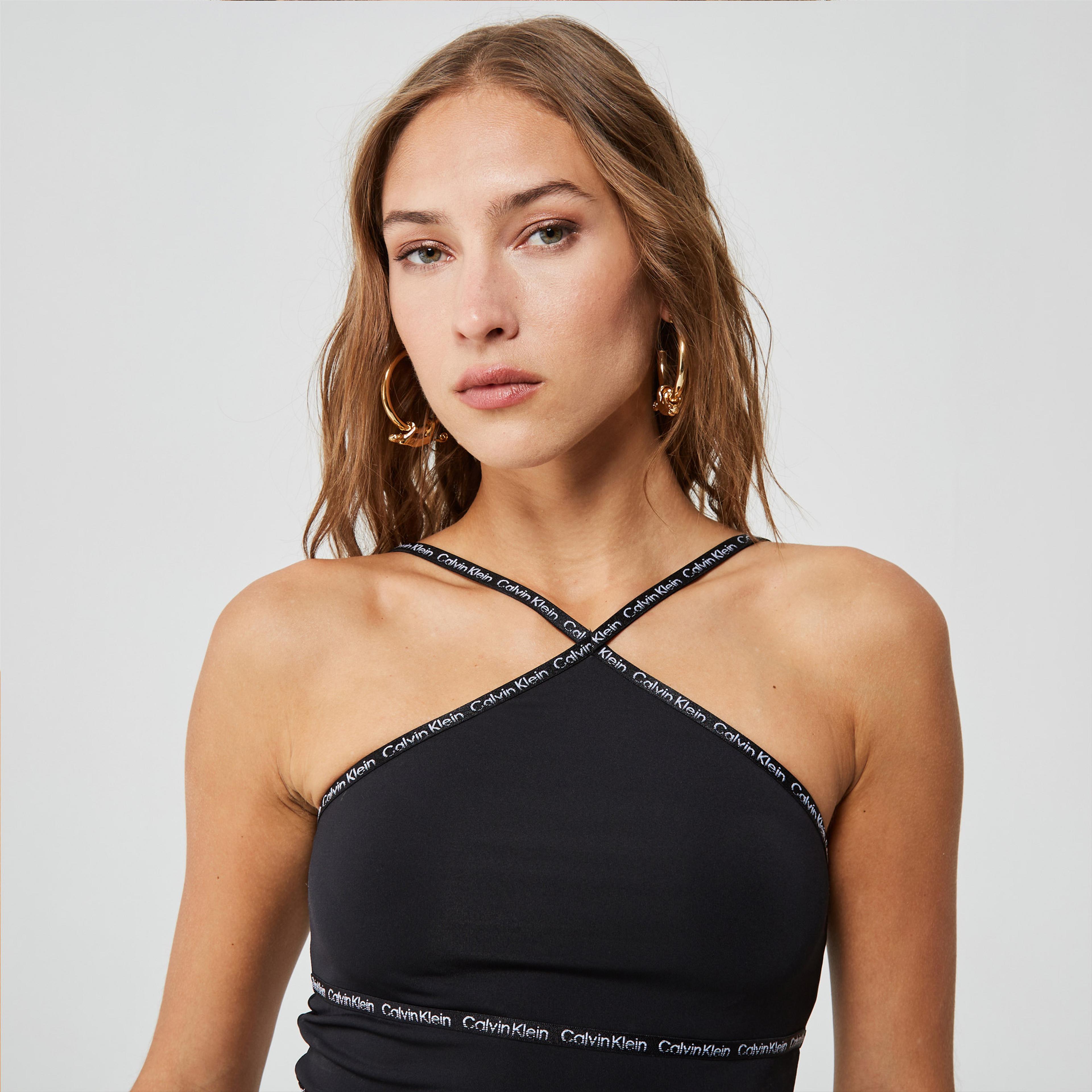 Calvin Klein Tank Top Kadın Siyah Kolsuz T-Shirt