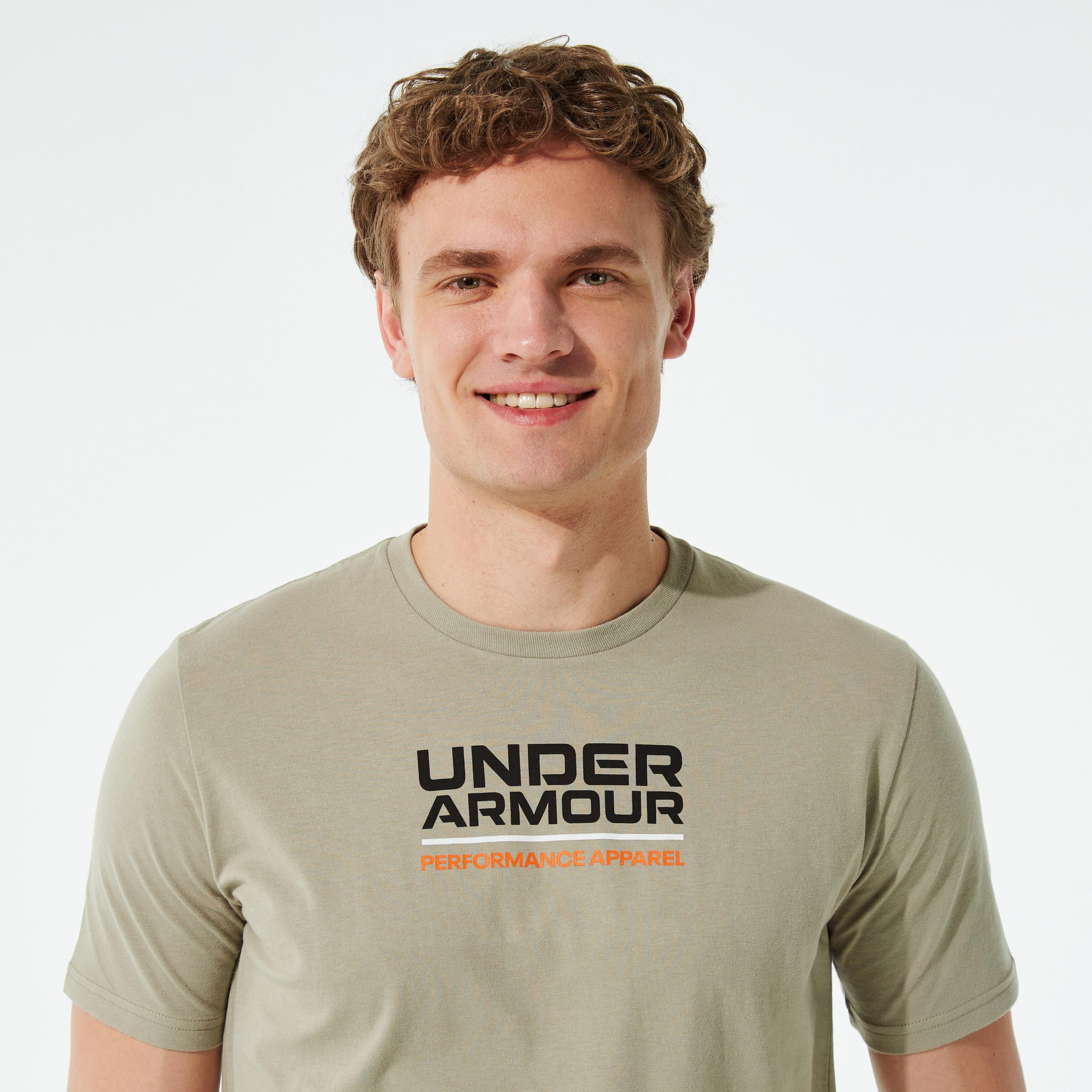 Under Armour Multicolor Box Logo Erkek Haki T-Shirt