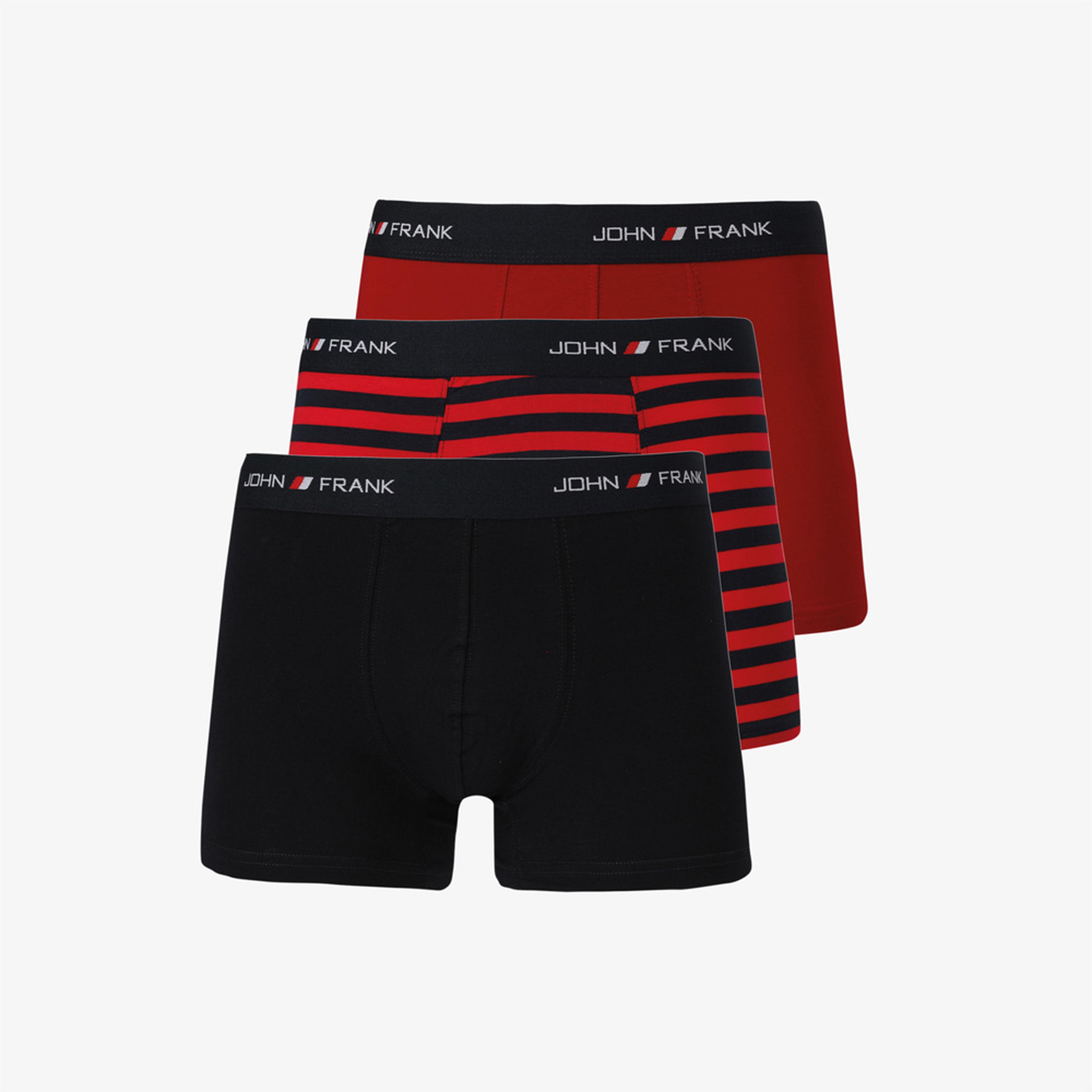 John Frank 3'lü Erkek Renkli Boxer