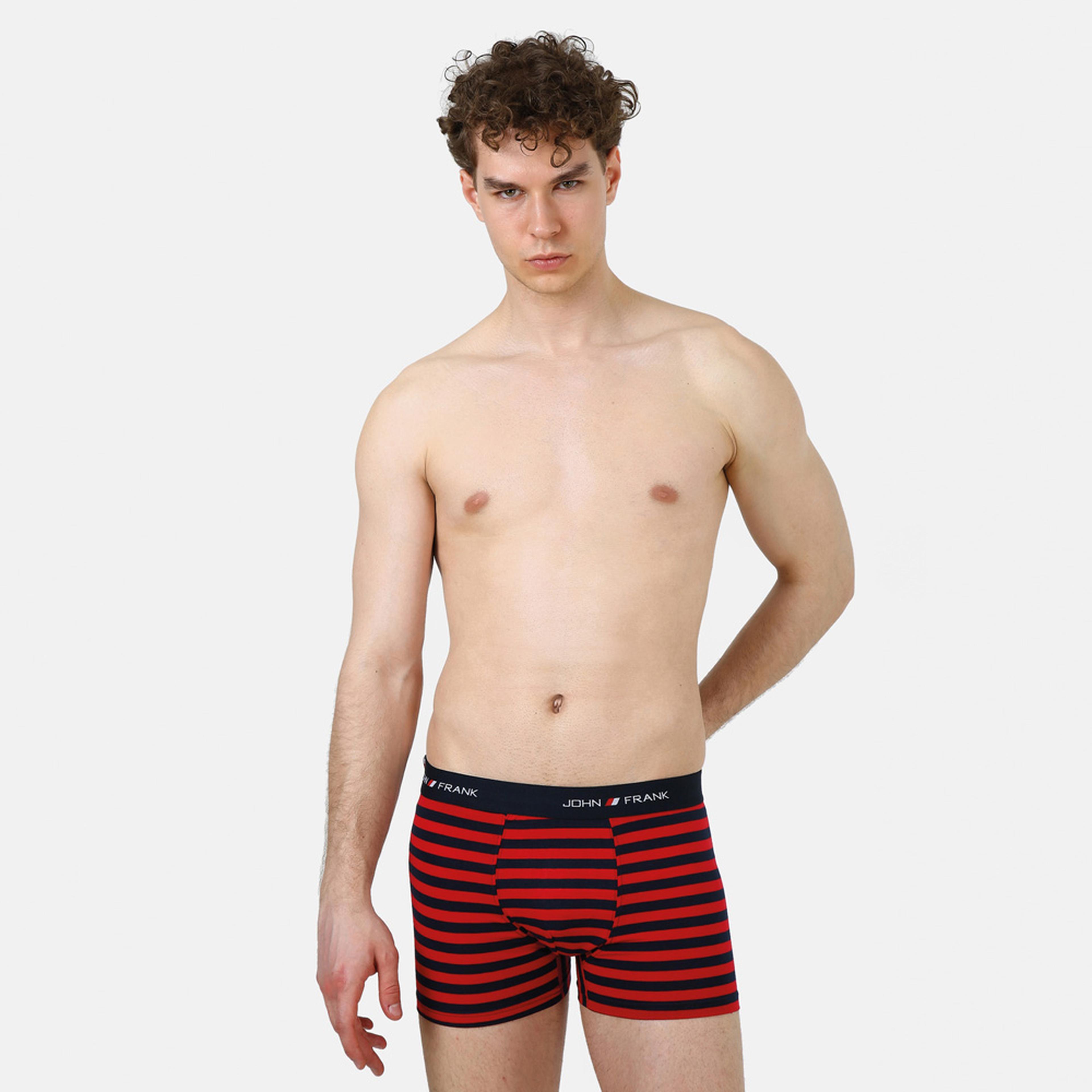 John Frank 3'lü Erkek Renkli Boxer