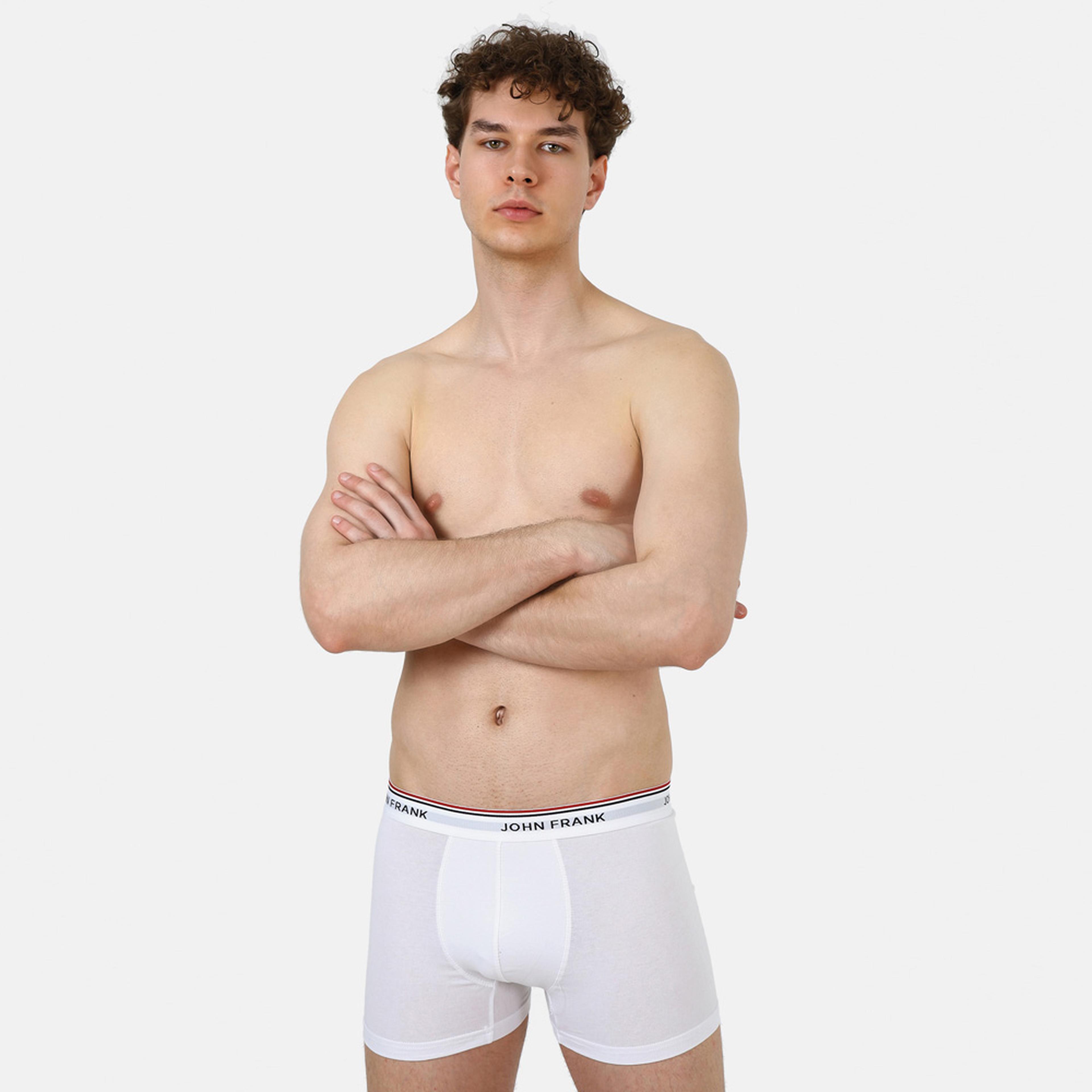 John Frank 3'lü Basic Bright Erkek Renkli Boxer