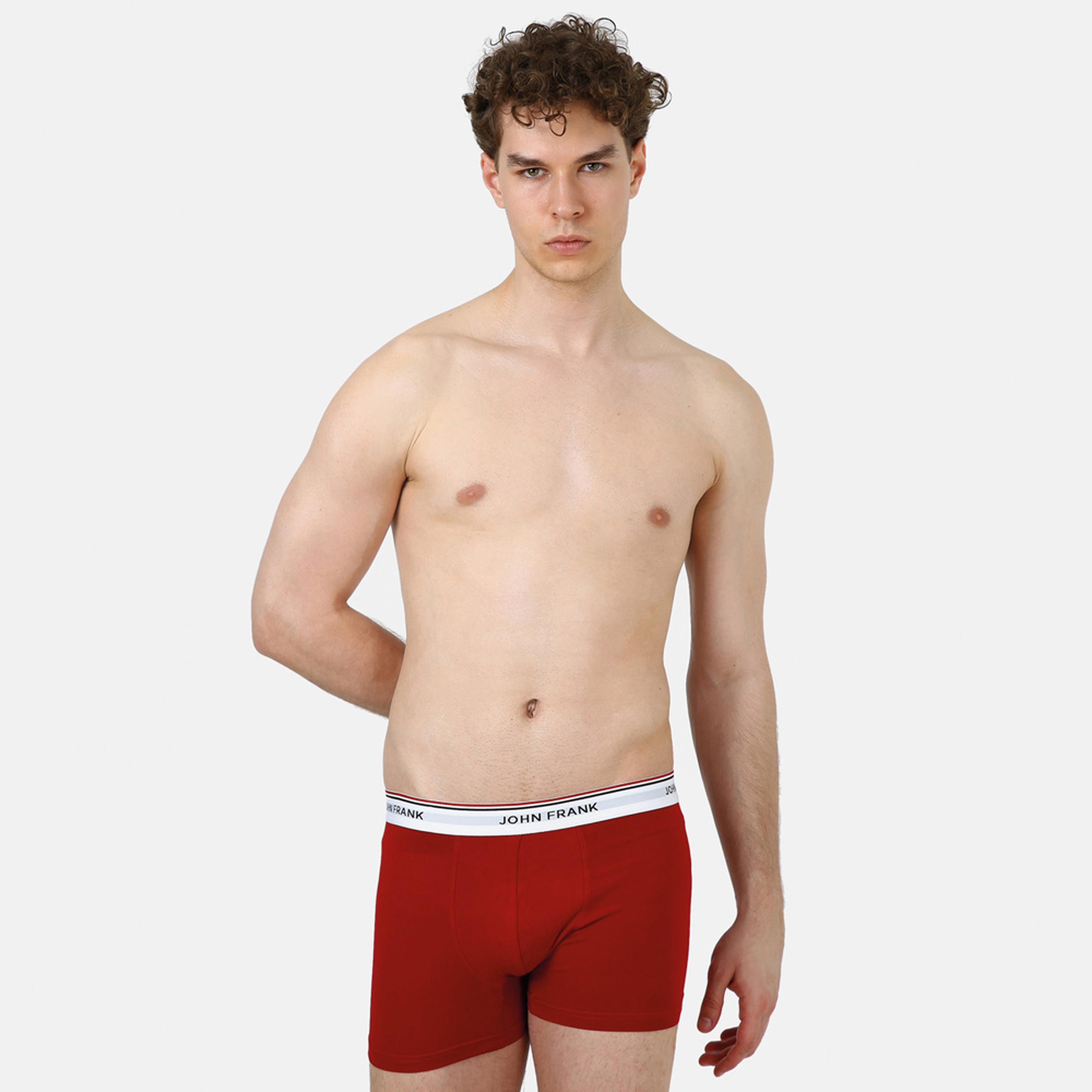 John Frank 3'lü Basic Bright Erkek Renkli Boxer