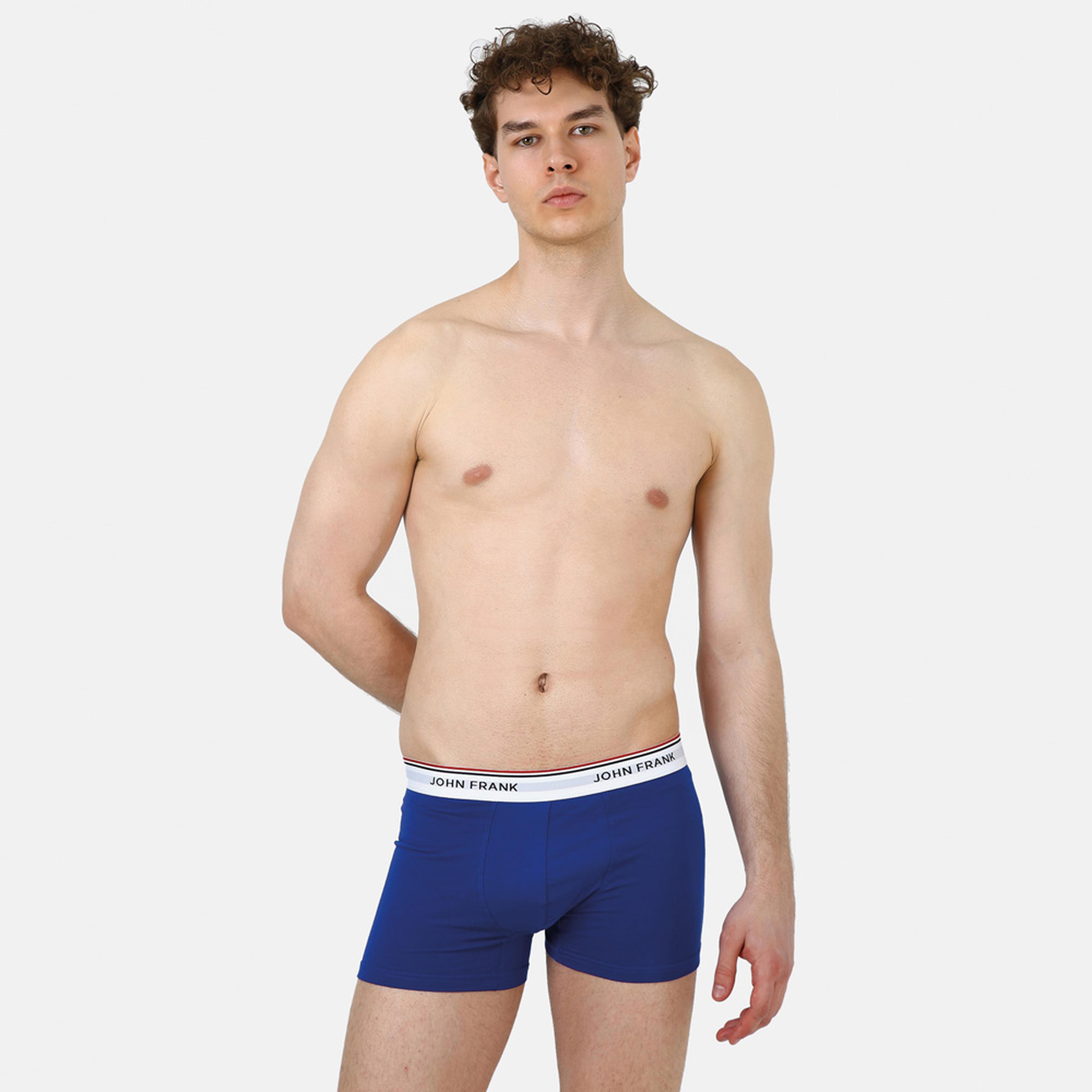 John Frank 3'lü Basic Bright Erkek Renkli Boxer