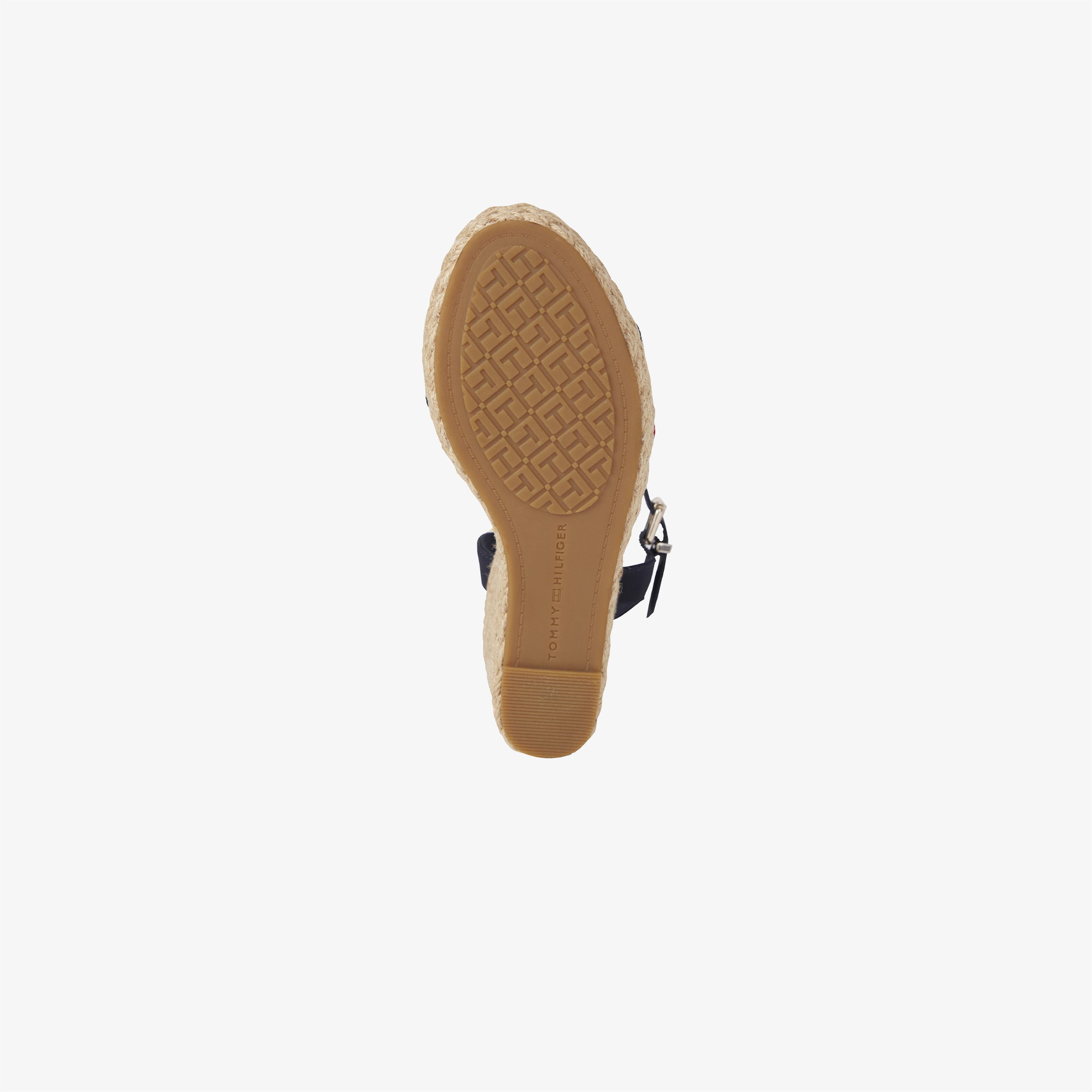 Tommy Hilfiger Corporate Webbing High Wedge Kadın Mavi Topuklu Sandalet