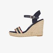 Tommy Hilfiger Corporate Webbing High Wedge Kadın Mavi Topuklu Sandalet