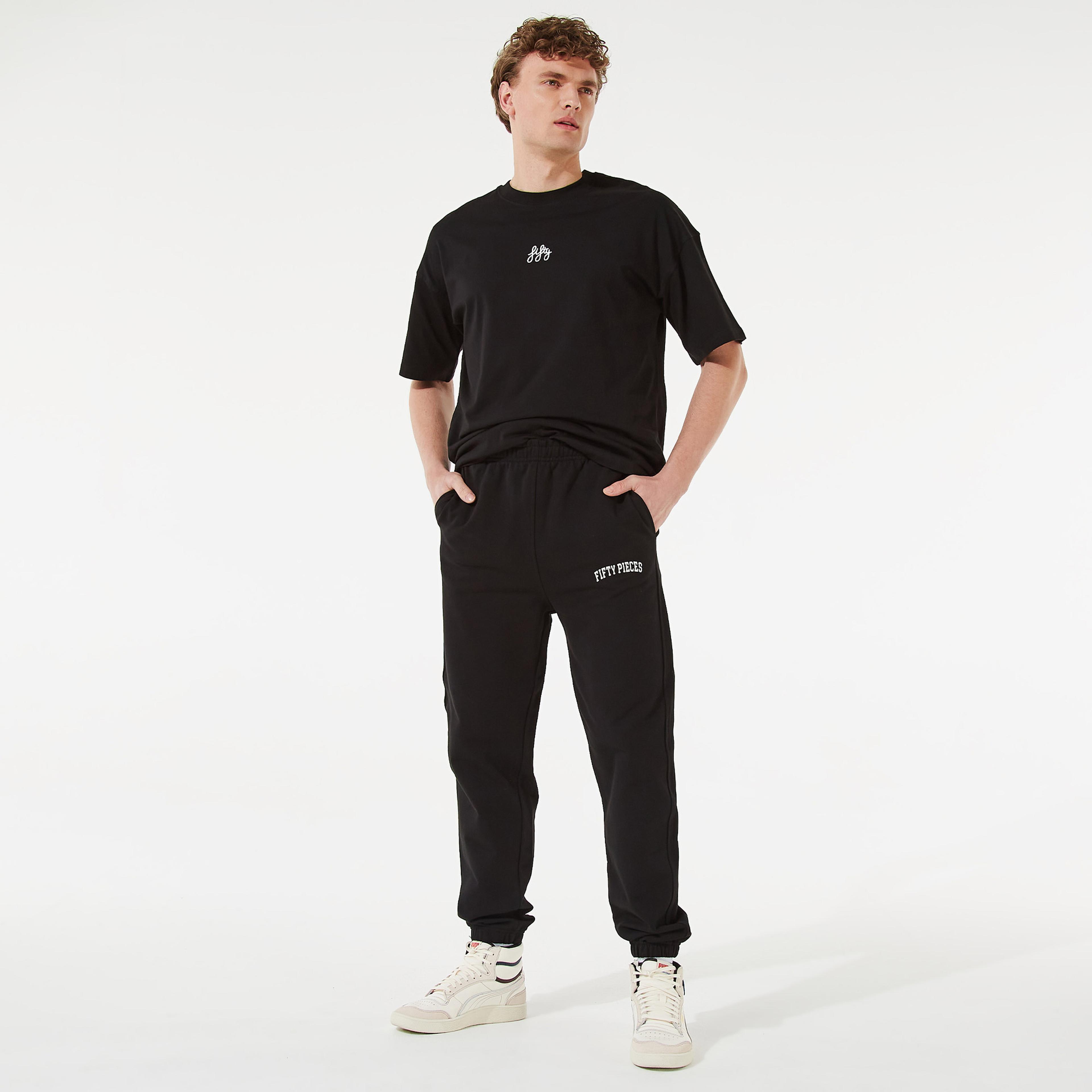 Fifty Pieces Erkek Siyah Jogger Eşofman Altı
