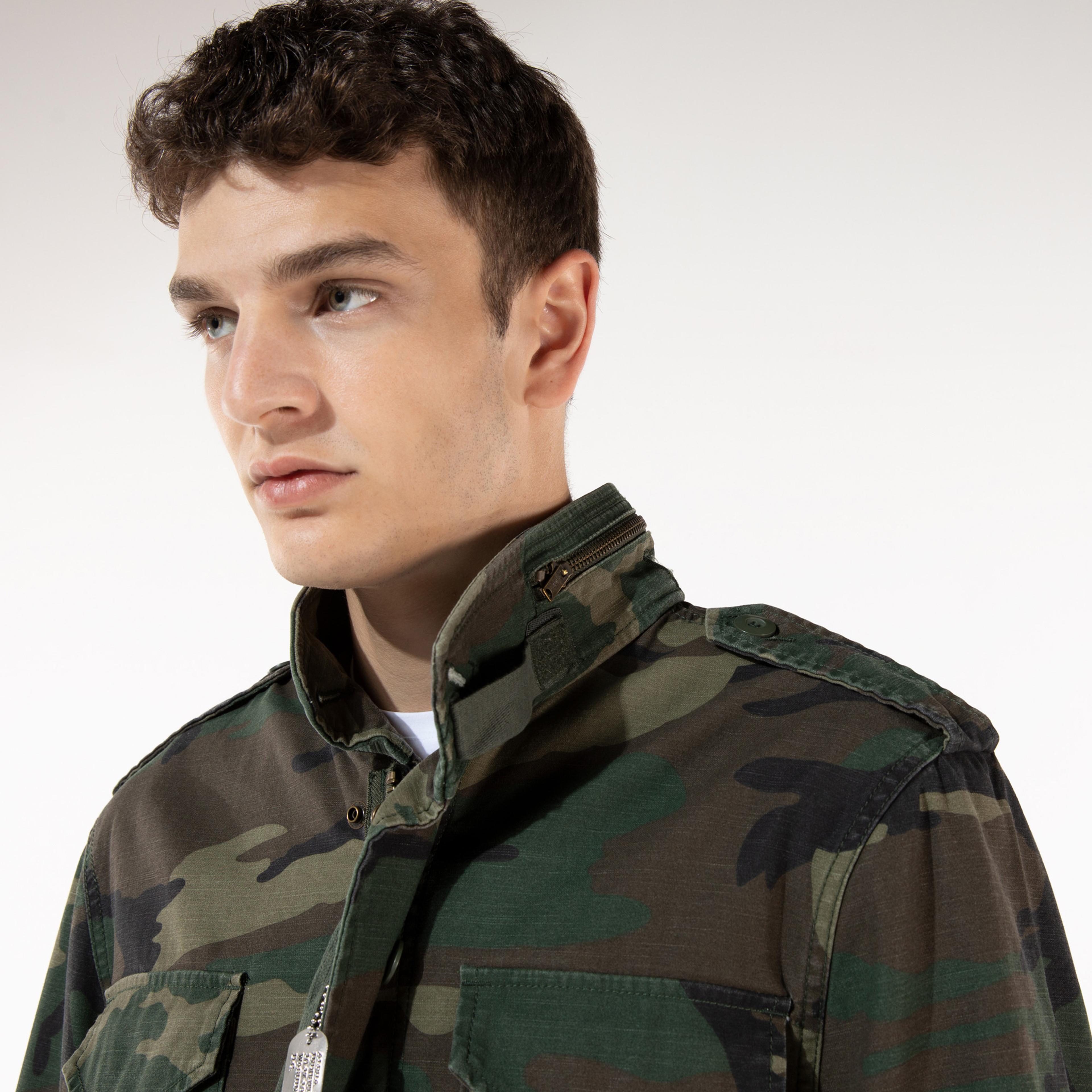 Alpha Industries M-65 Defender Erkek Kamuflaj Haki Ceket
