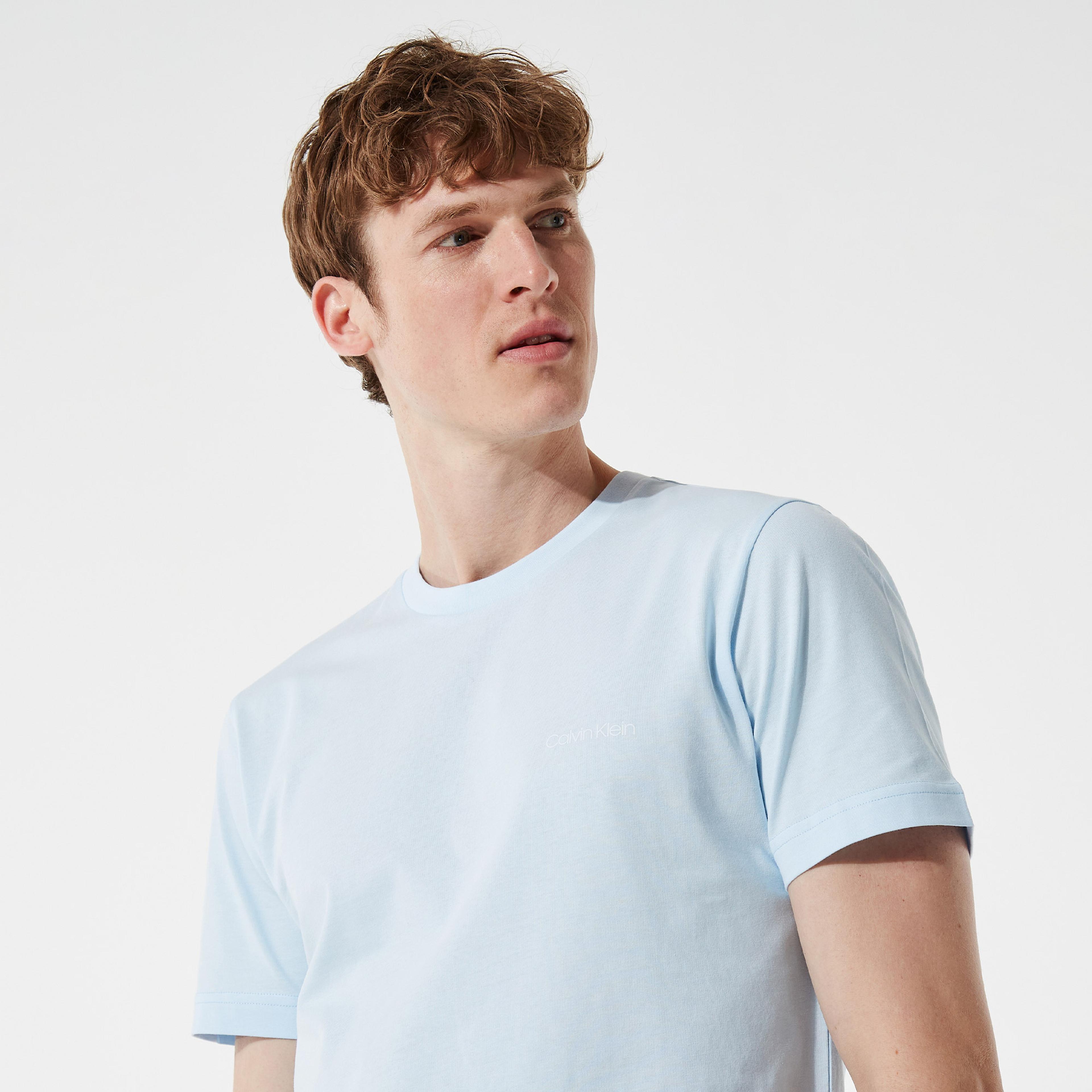 Calvin Klein Logo Erkek Mavi T-Shirt