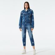 Tommy Jeans Oversize Kadın Mavi Denim Crop Ceket