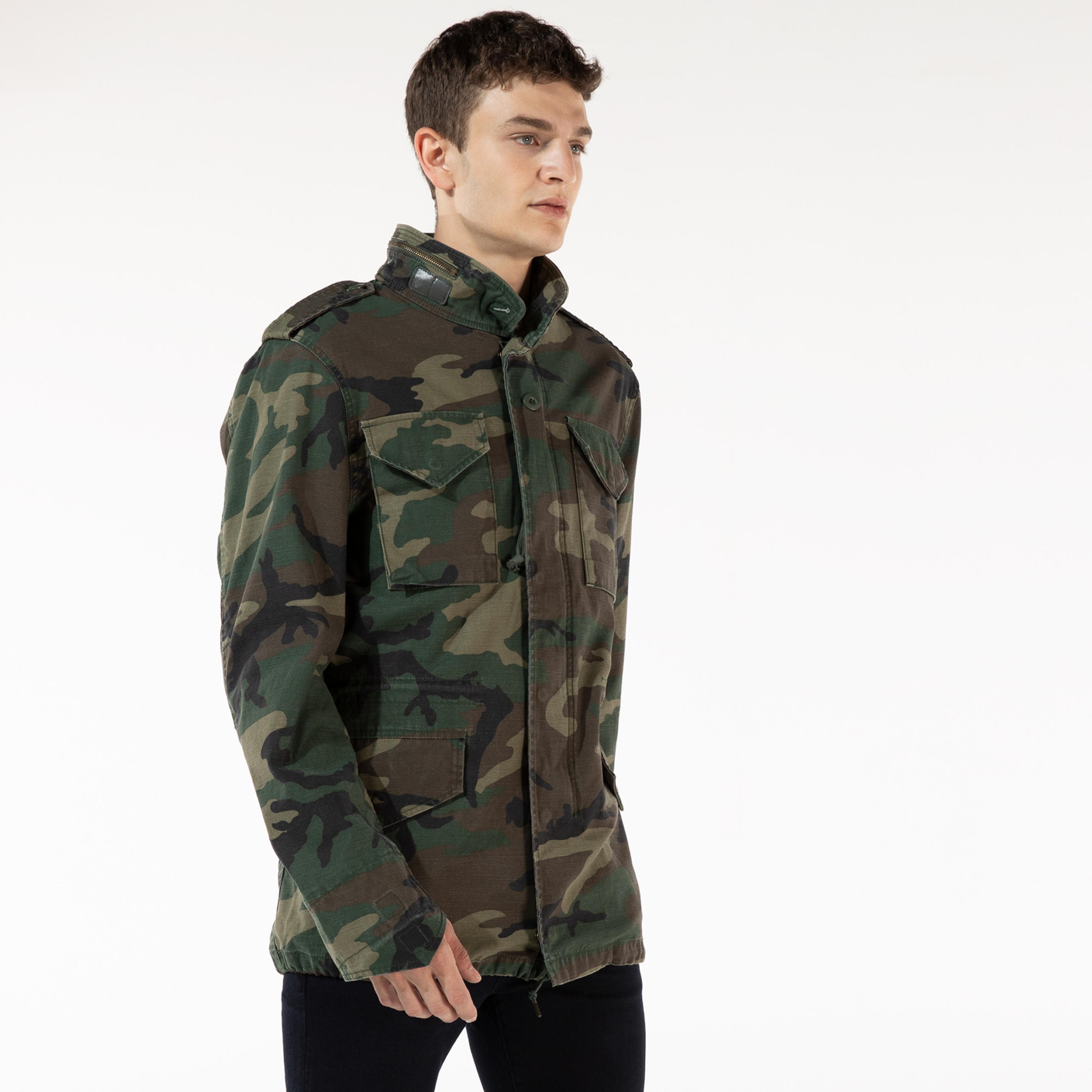 Alpha Industries M-65 Defender Erkek Kamuflaj Haki Ceket
