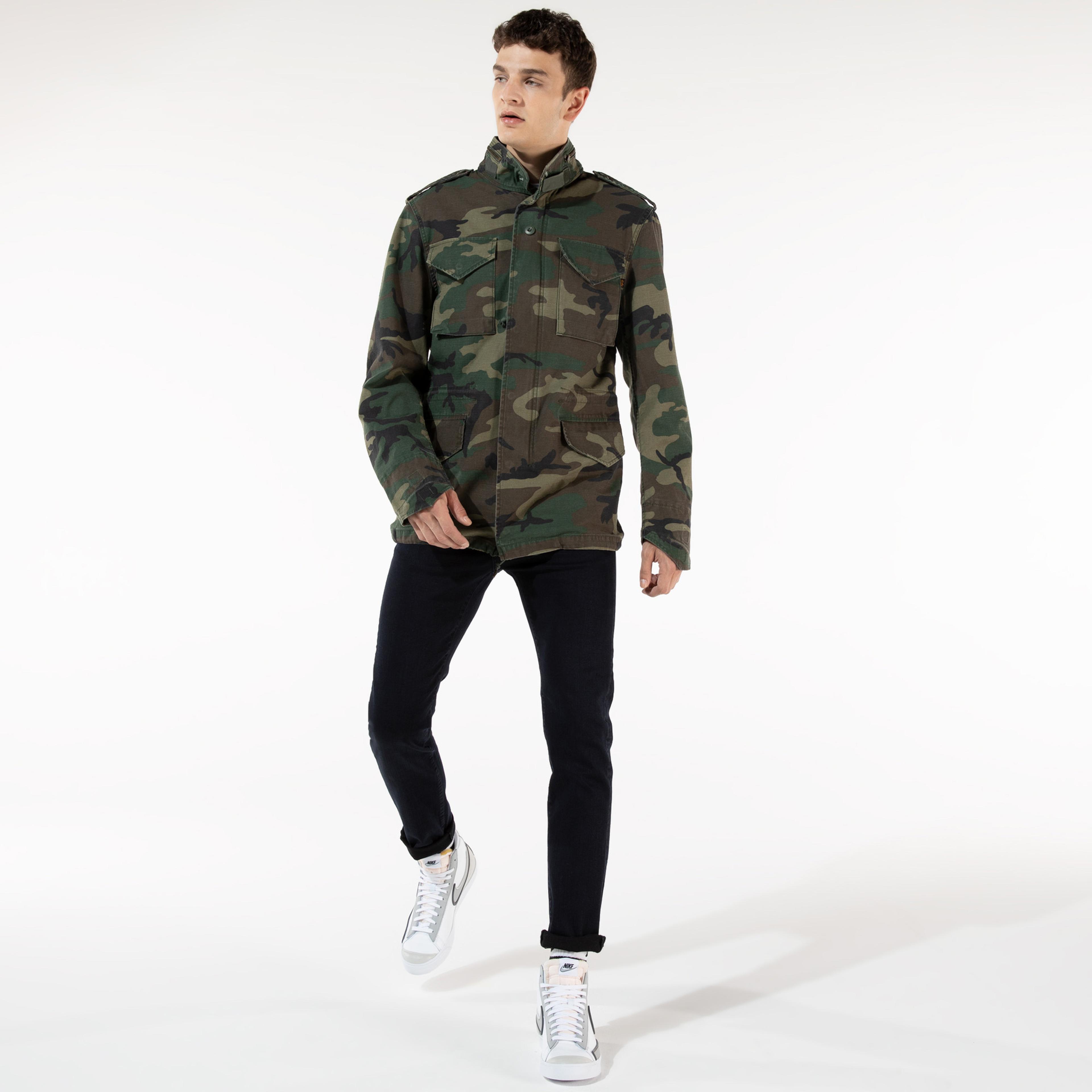 Alpha Industries M-65 Defender Erkek Kamuflaj Haki Ceket