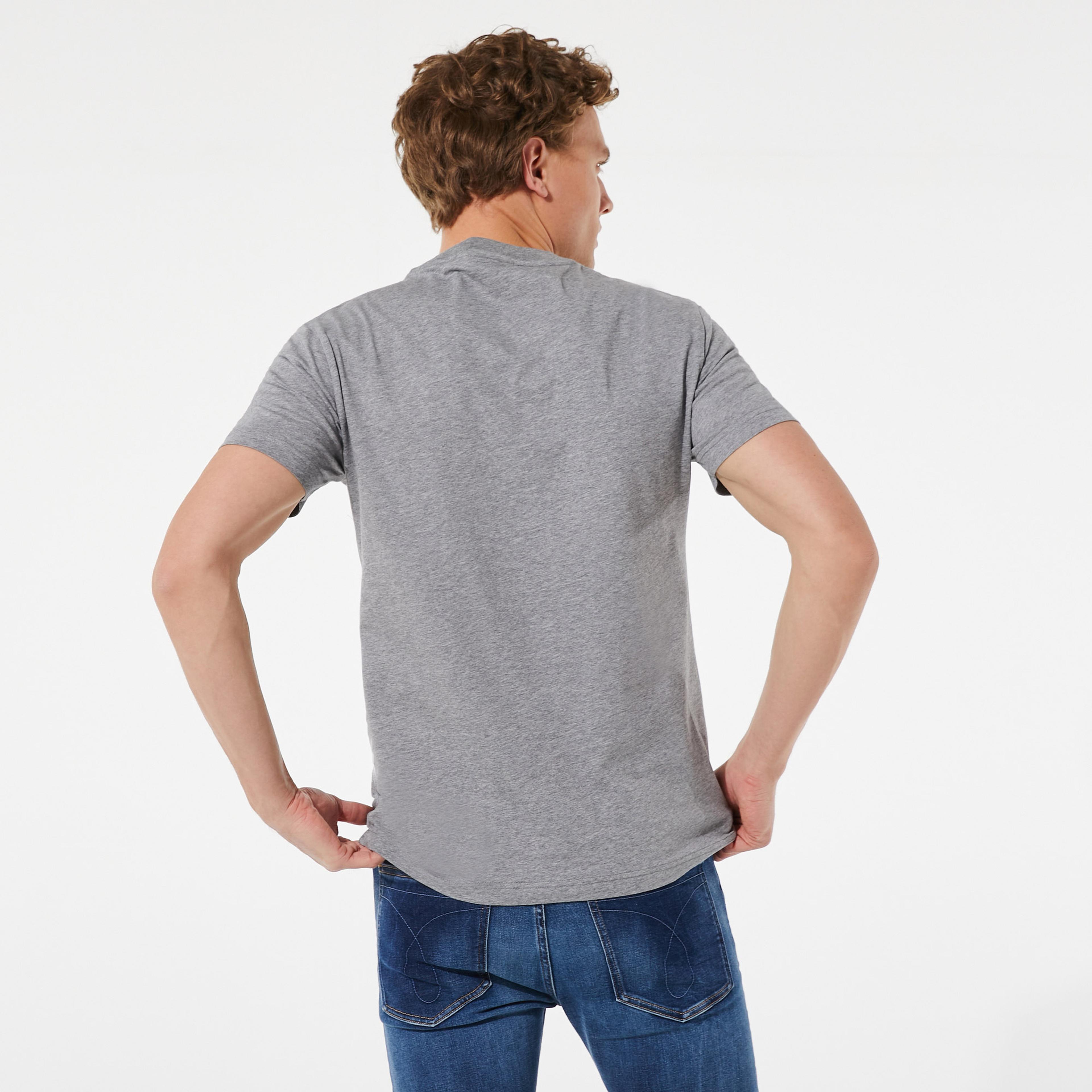 Calvin Klein Cotton Front Logo Erkek Gri T-Shirt