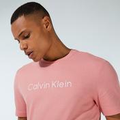 Calvin Klein Raised Striped Logo Erkek Pembe T-Shirt