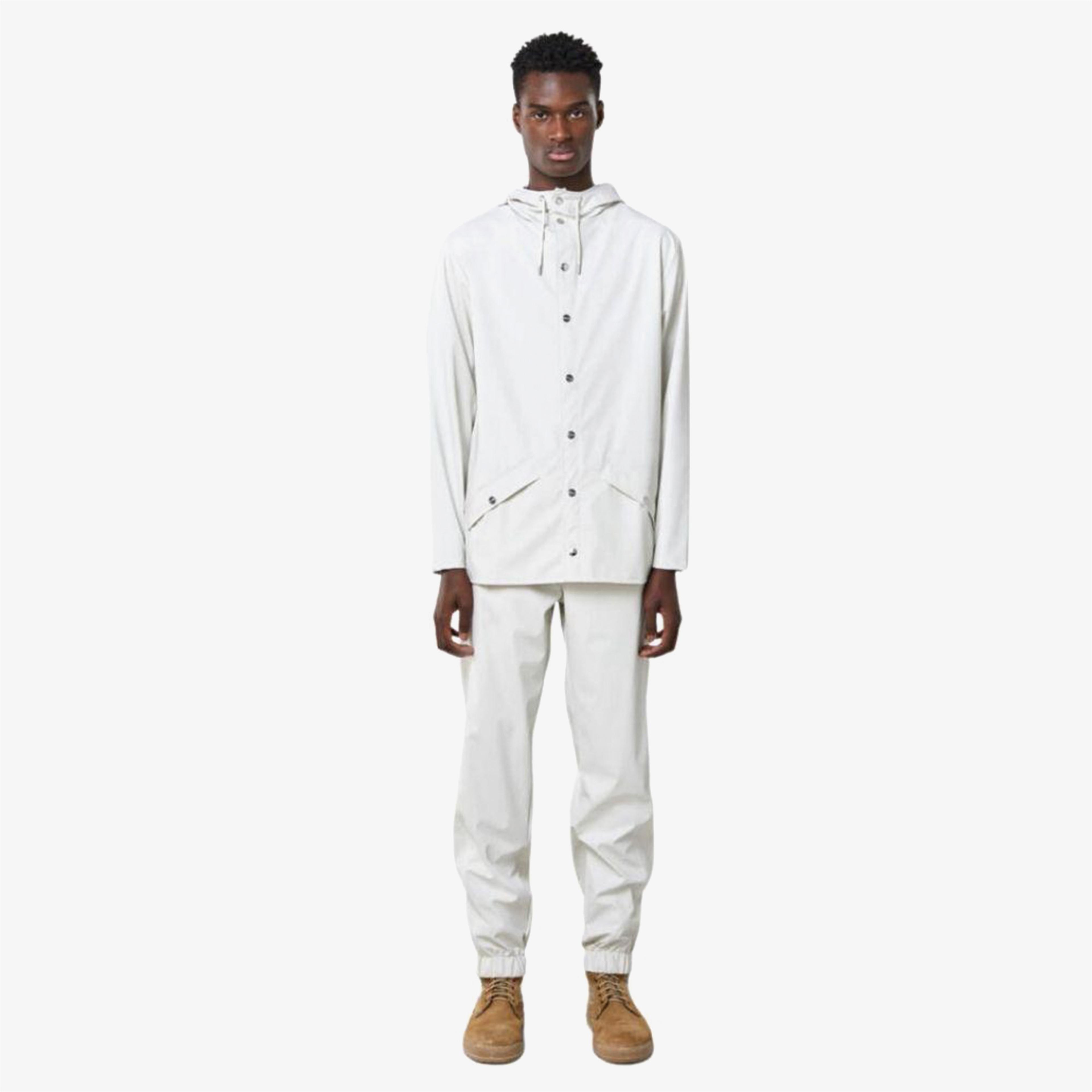 Rains Jacket Off White Unisex Krem Rengi Yağmurluk