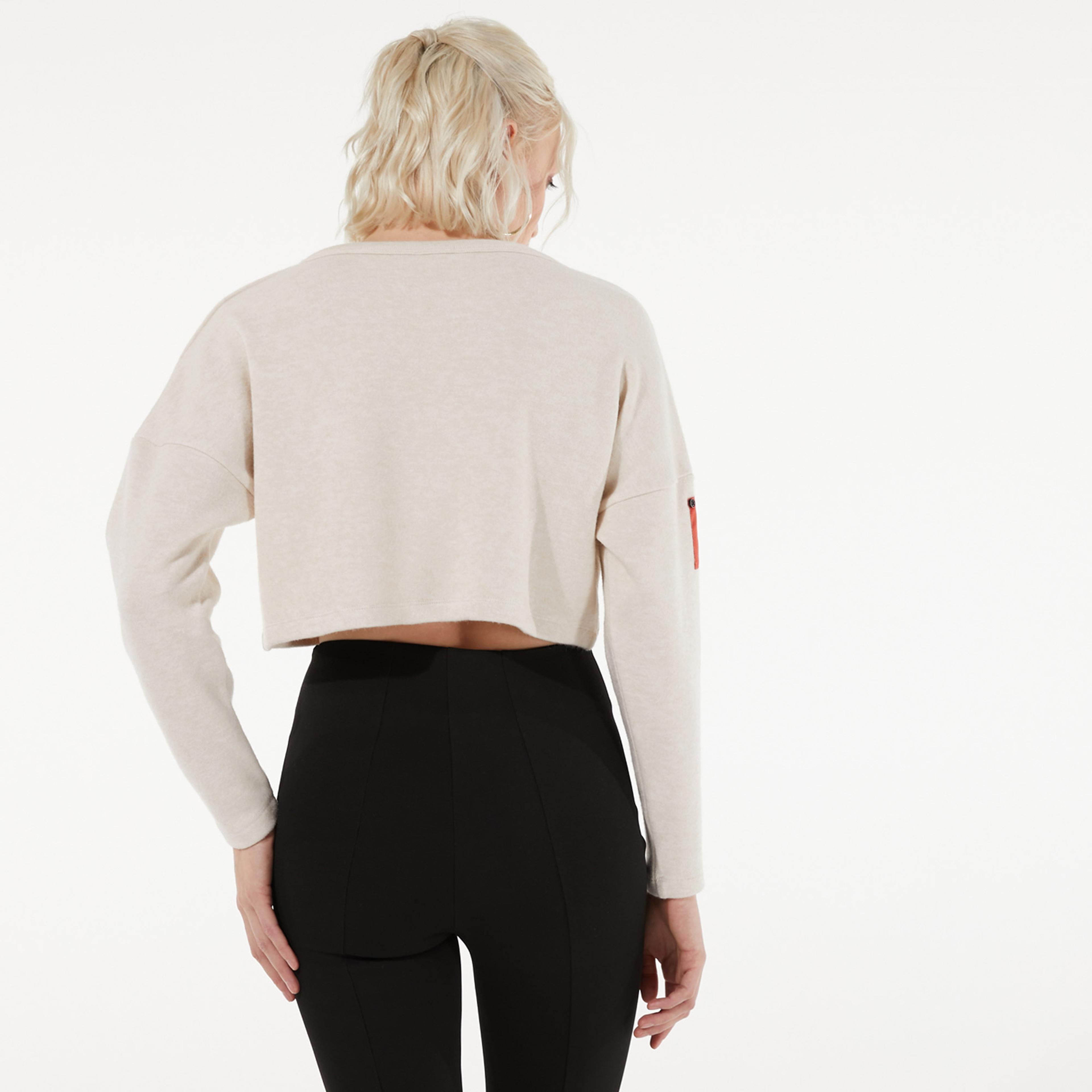 rue Kadın Ekru Kısa Sweatshirt