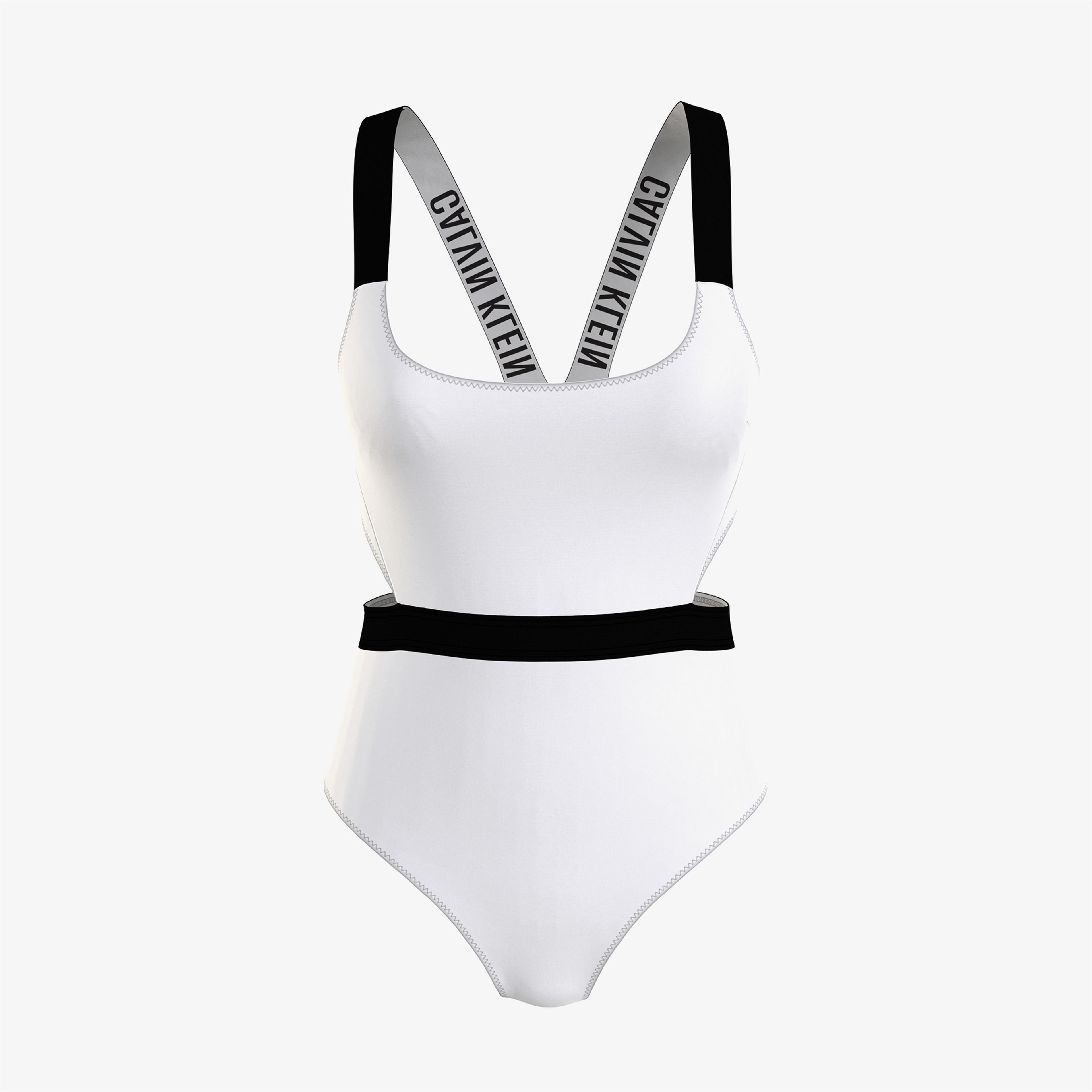 Calvin Klein Cut Out One Piece-Rp Kadın Beyaz Mayo