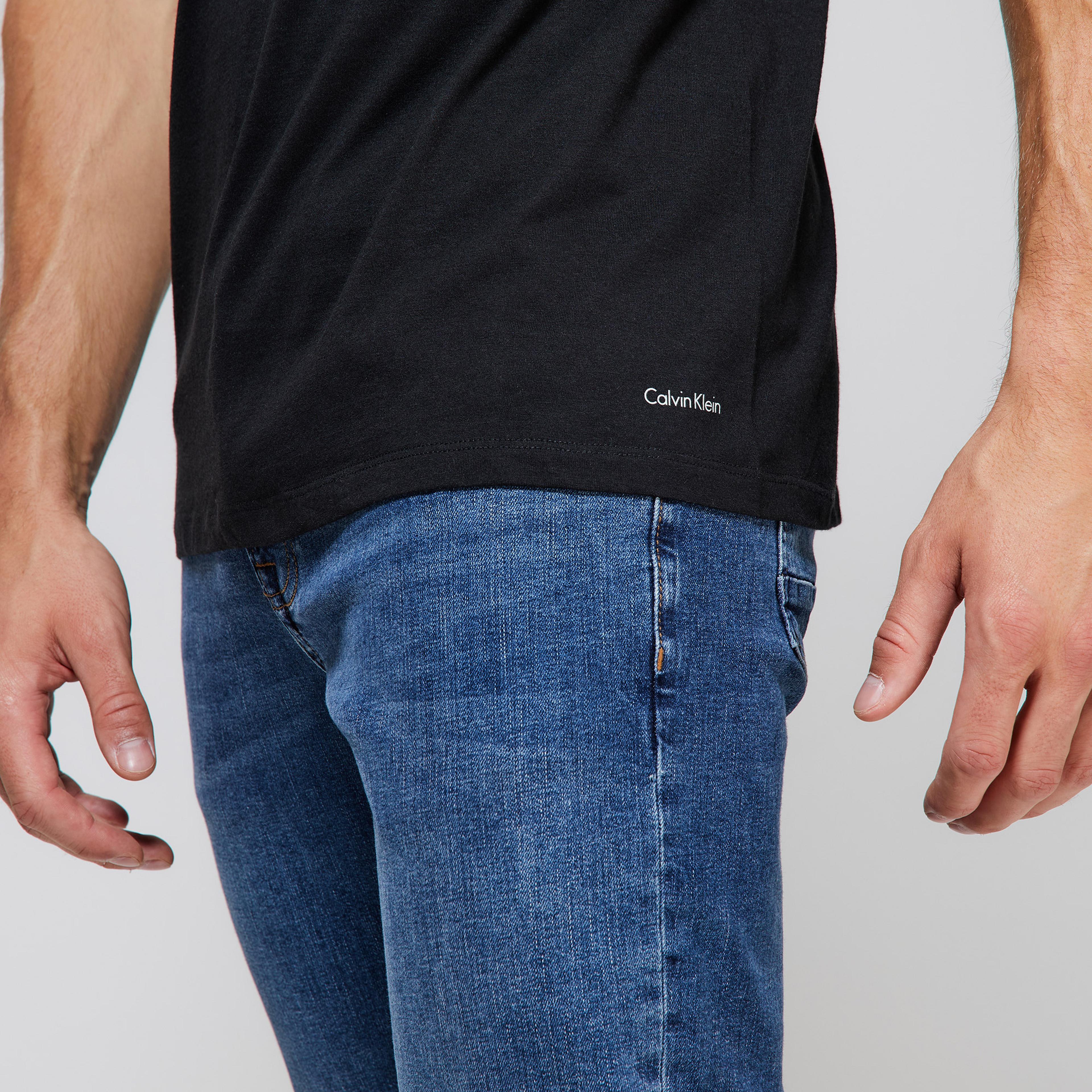 Calvin Klein Crew Neck 3'lü Erkek Gri T-Shirt