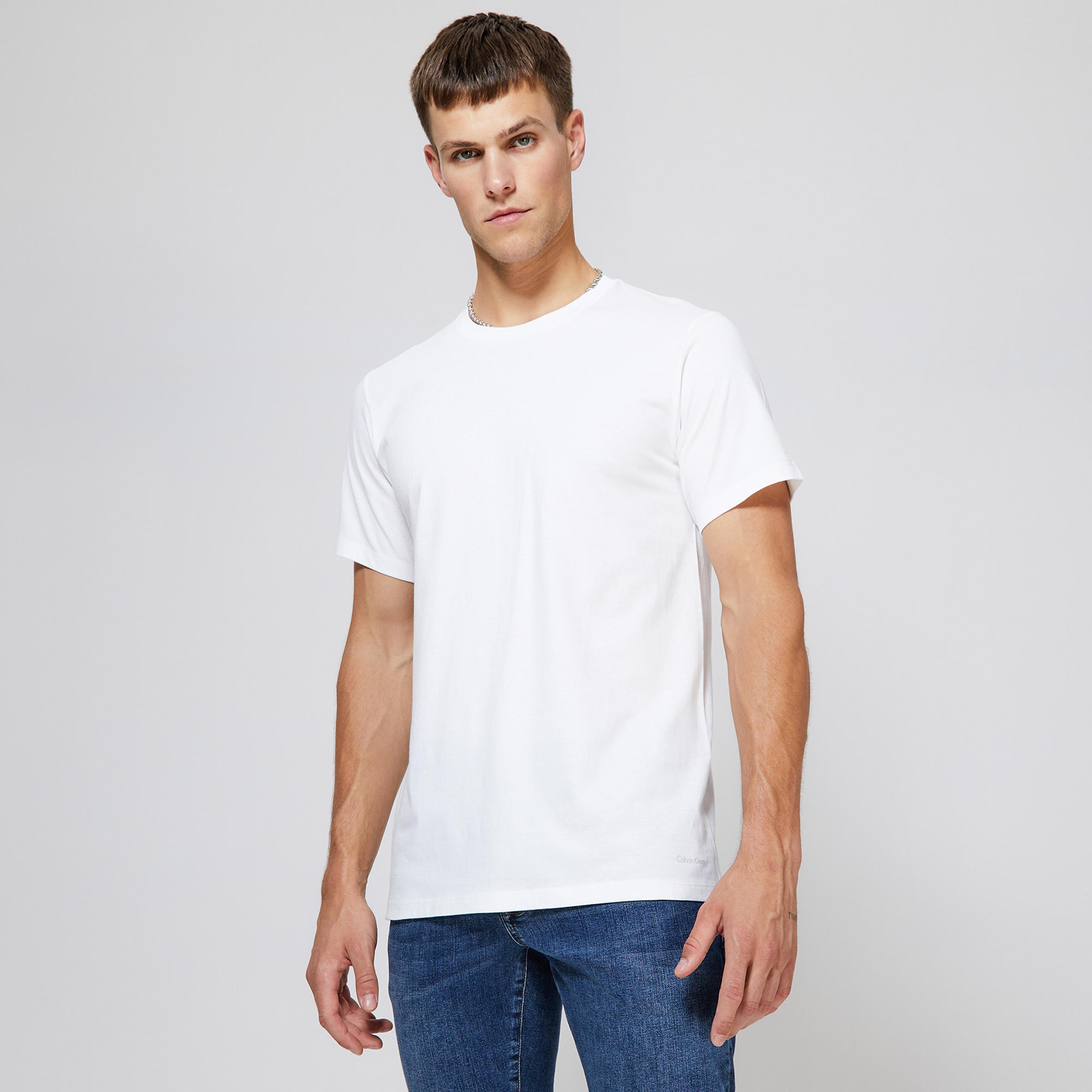 Calvin Klein Crew Neck 3'lü Erkek Gri T-Shirt