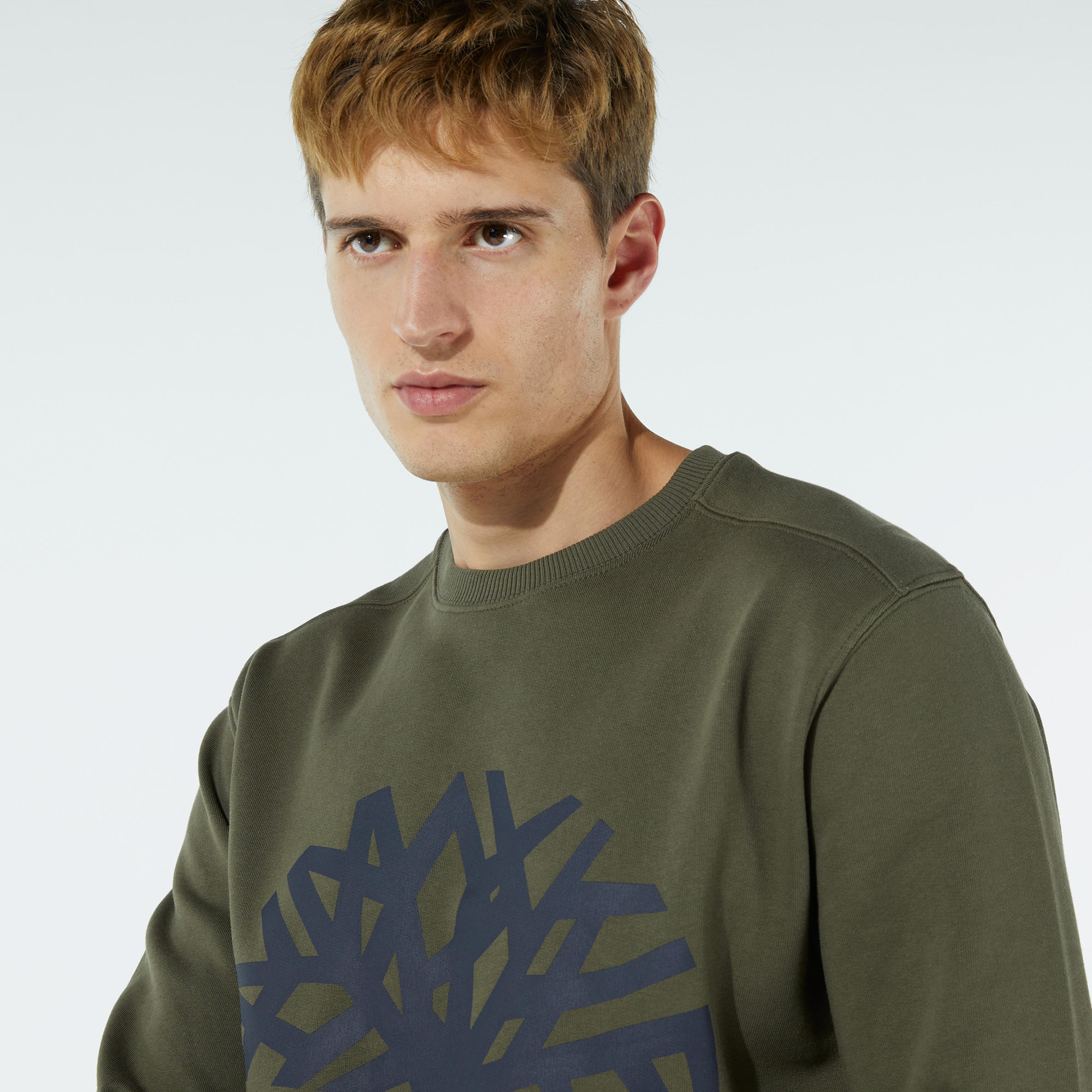 Timberland YC Core Tree Logo Crew Neck Erkek Haki Sweatshirt