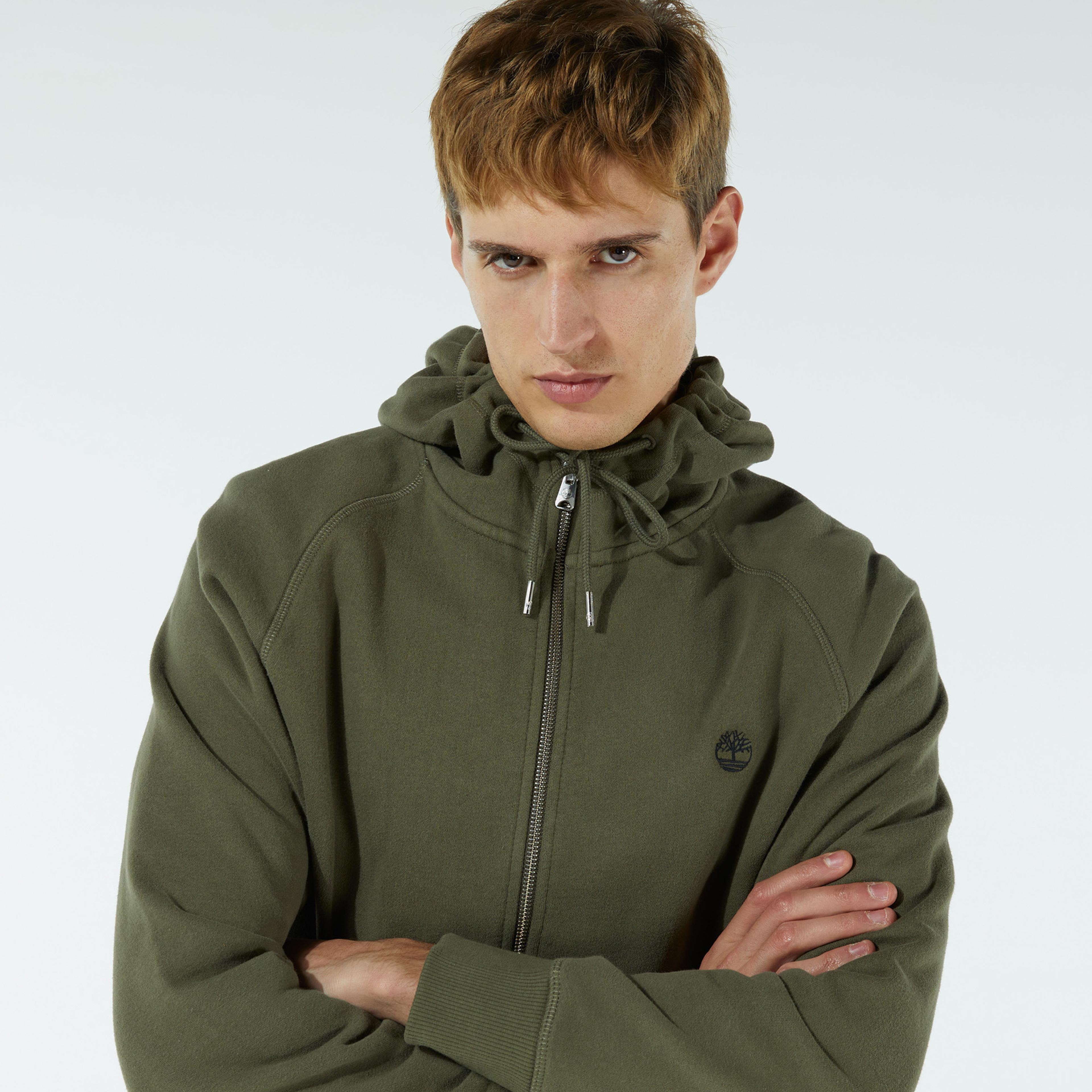 Timberland LS Exeter River Basic Brushed Back Full Erkek Haki Sweatshirt