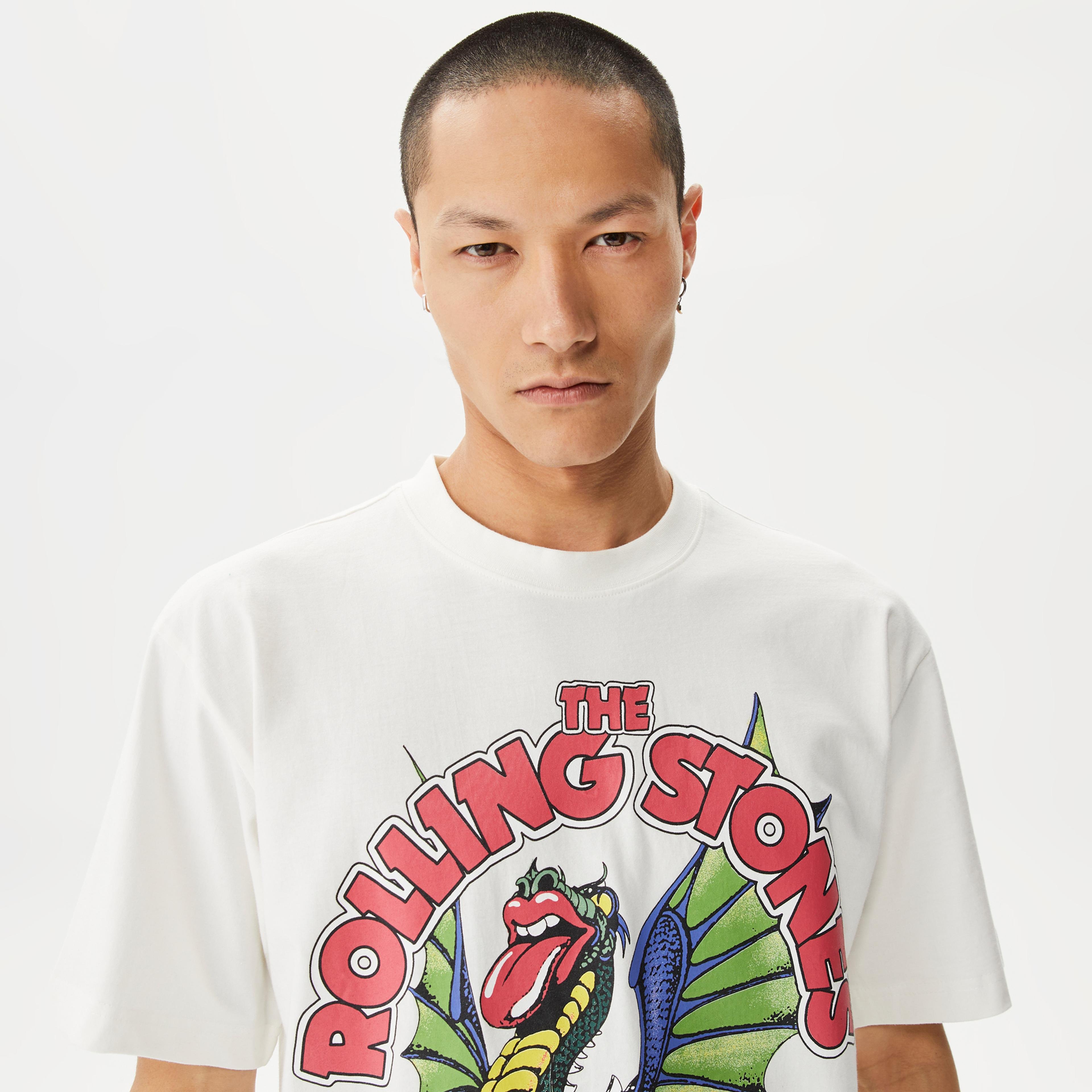 Market x Rolling Stones Chinatown Bewaret Erkek Krem T-Shirt