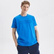 Nautica Erkek Mavi Standart Fit Baskılı T-Shirt