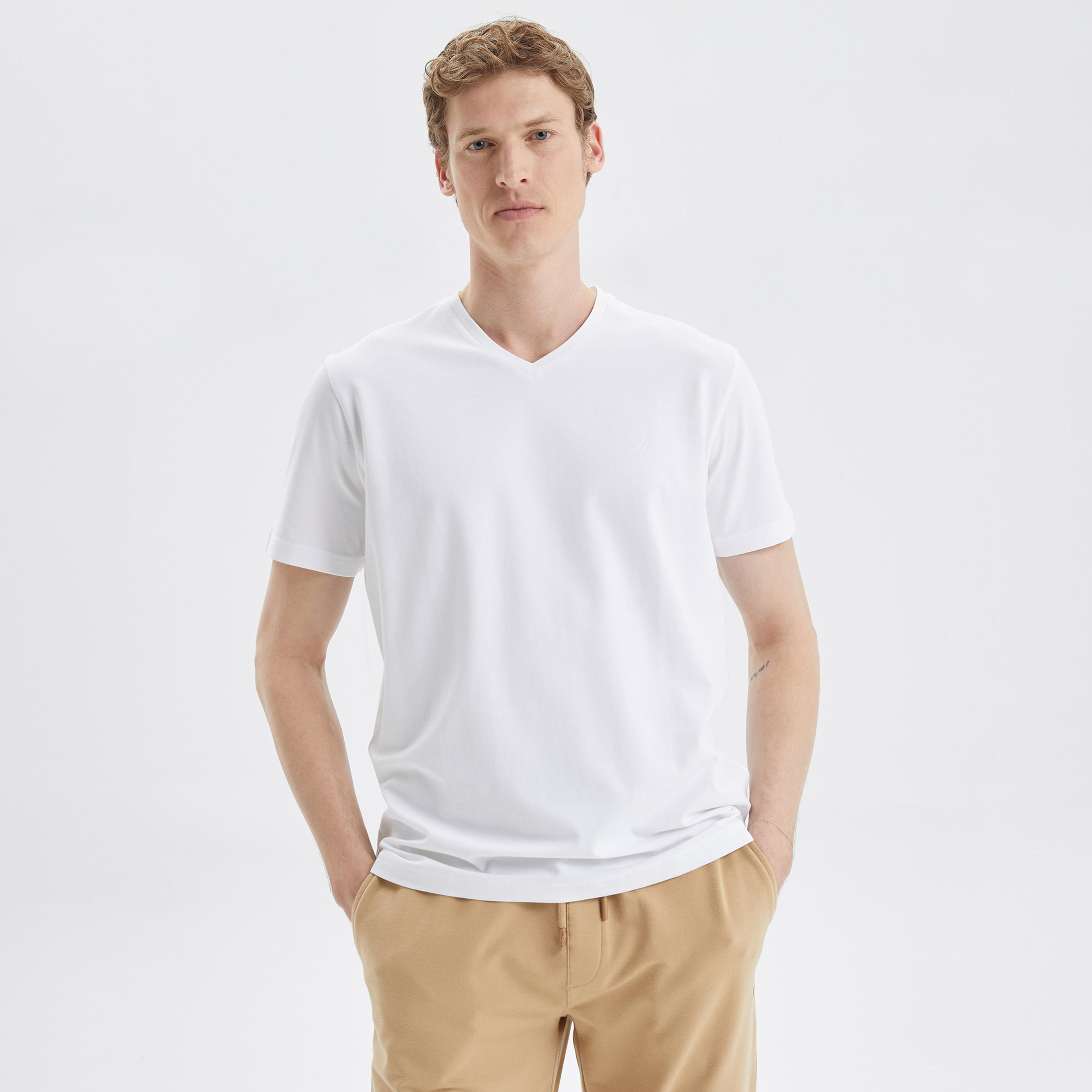 Nautica Erkek Beyaz Standart Fit T-Shirt