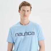 Nautica Erkek Mavi Standart Fit Desenli T-Shirt
