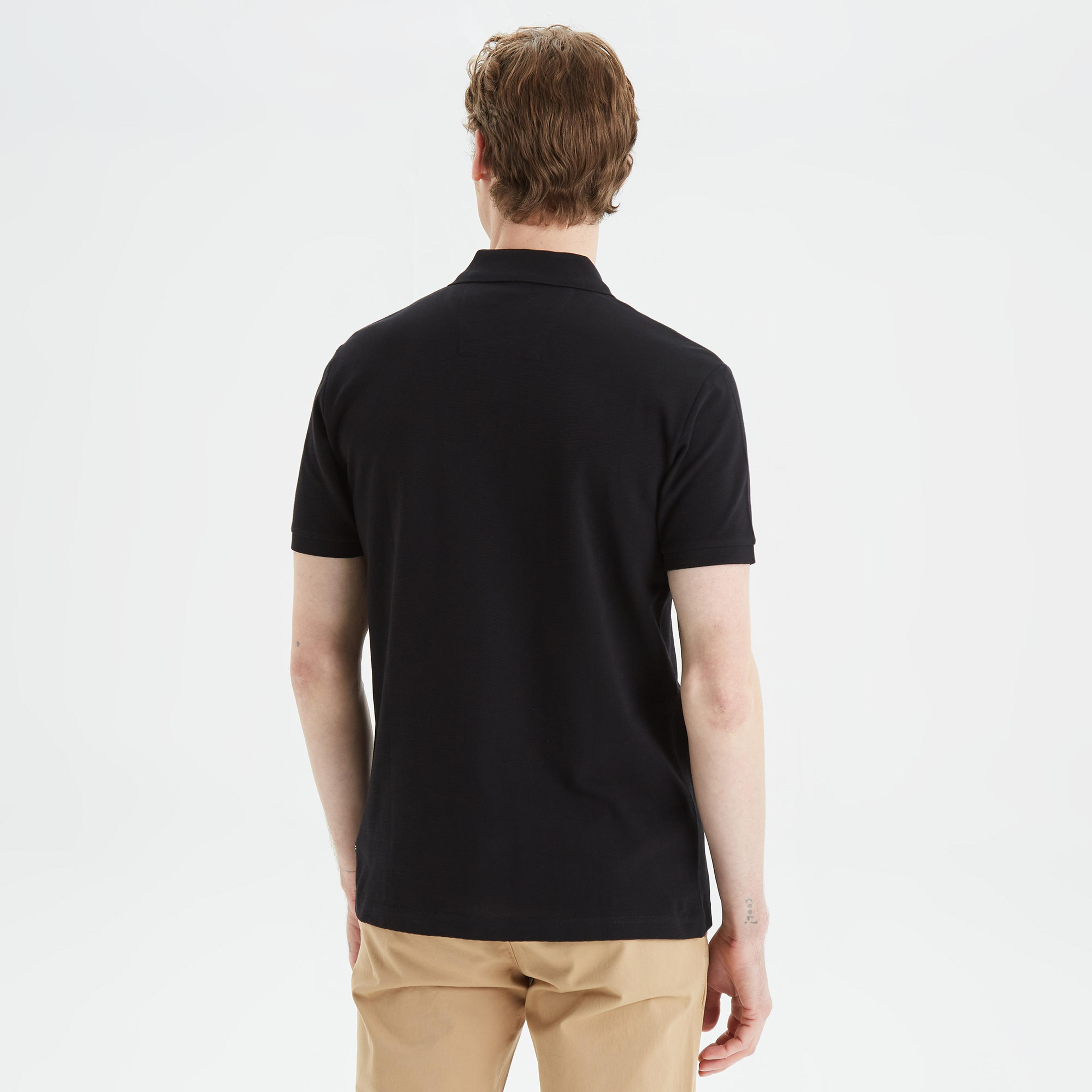 Nautica Erkek Siyah Slim Fit Kısa Kollu Polo