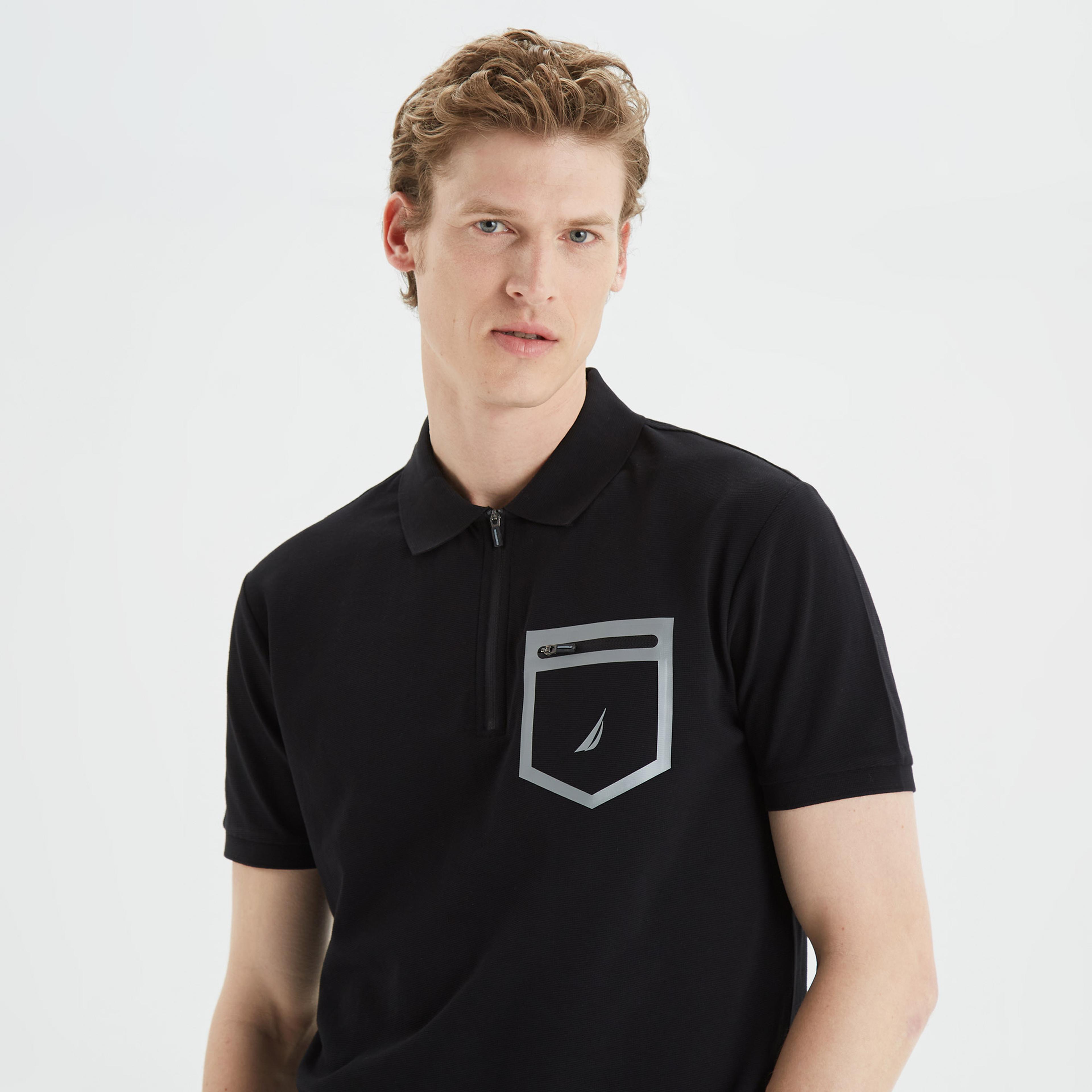 Nautica Erkek Siyah Slim Fit Kısa Kollu Polo