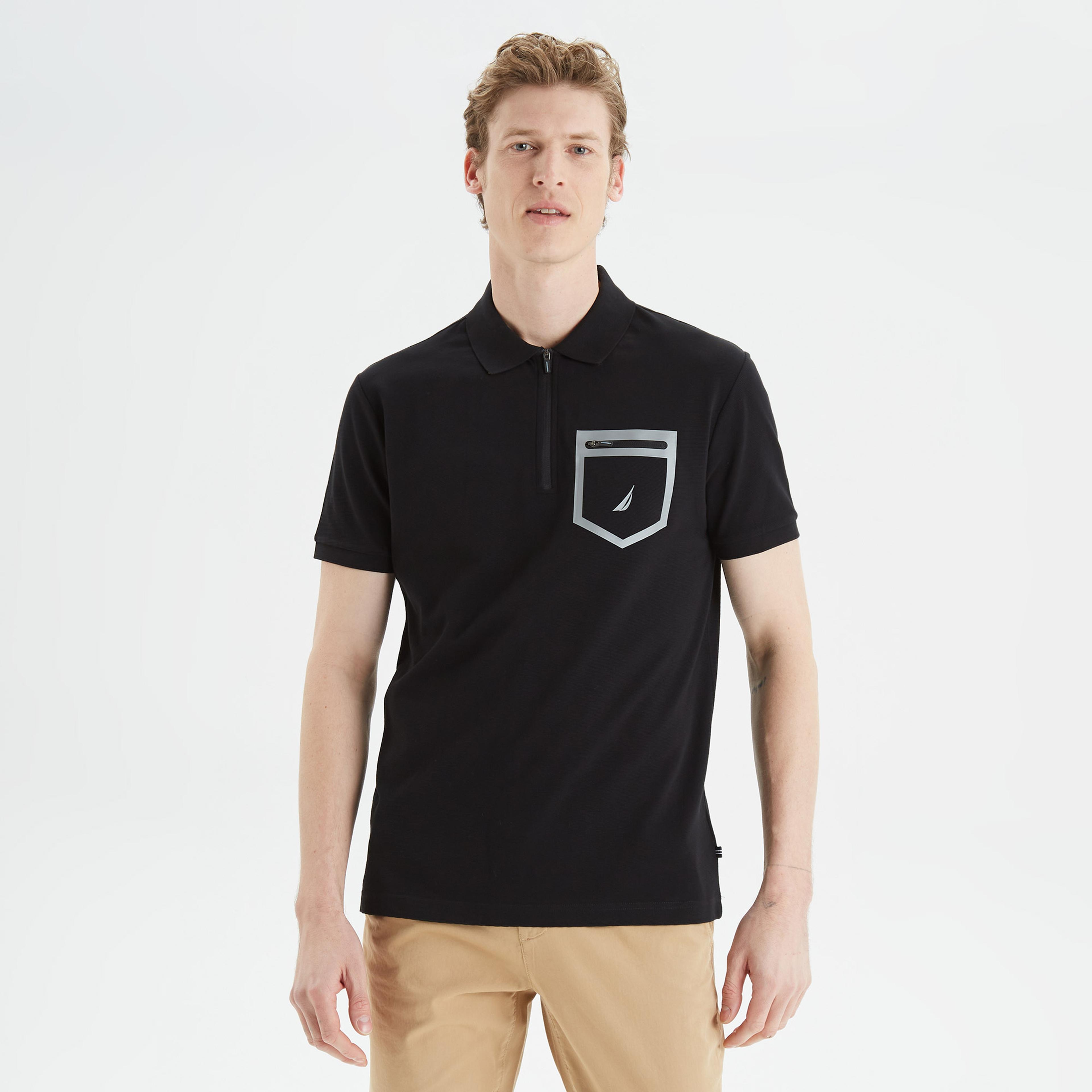 Nautica Erkek Siyah Slim Fit Kısa Kollu Polo