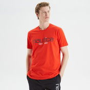 Nautica Erkek Kırmızı Standart Fit Desenli T-Shirt