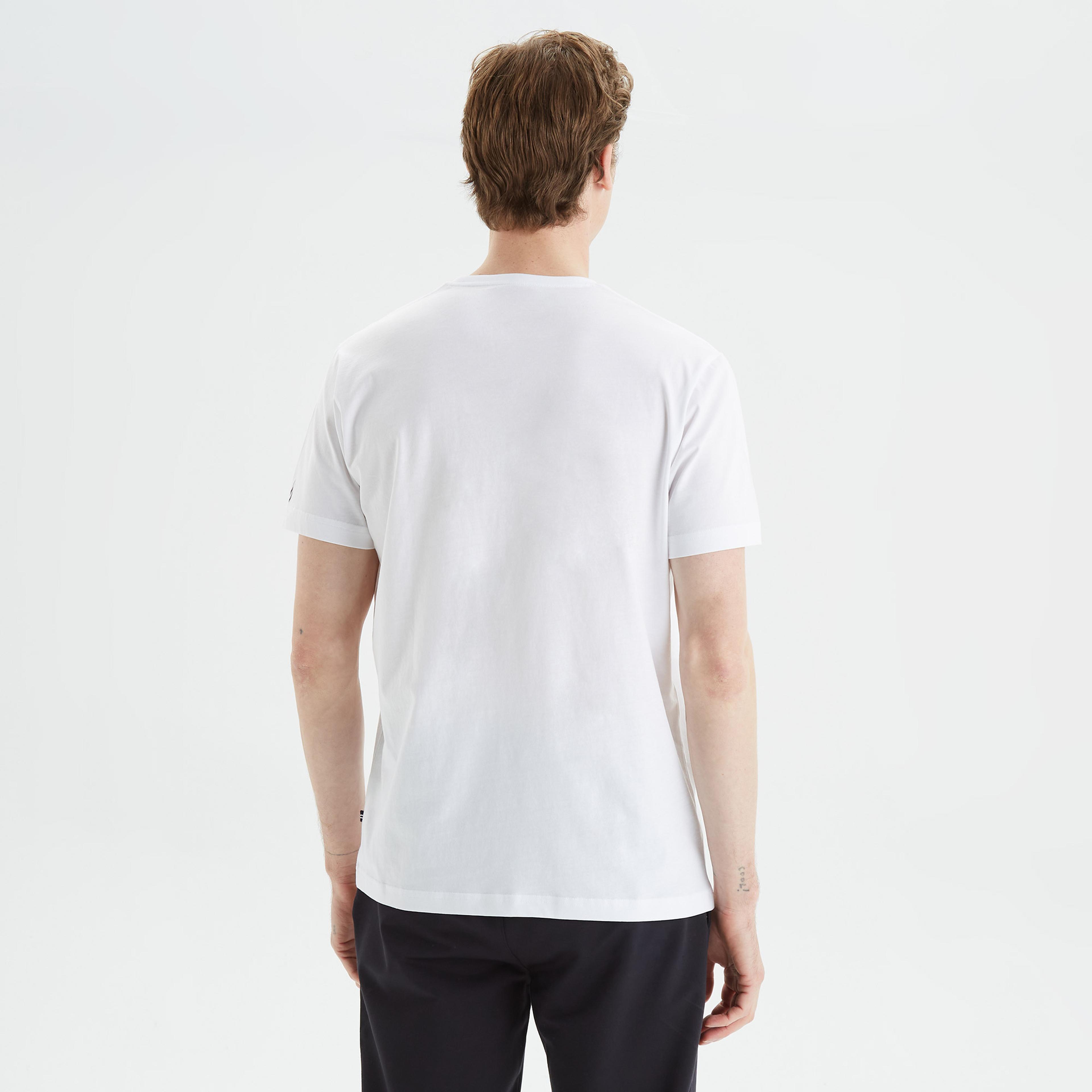 Nautica Erkek Beyaz Baskılı Standart Fit T-Shirt