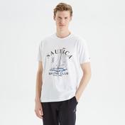 Nautica Erkek Beyaz Baskılı Standart Fit T-Shirt