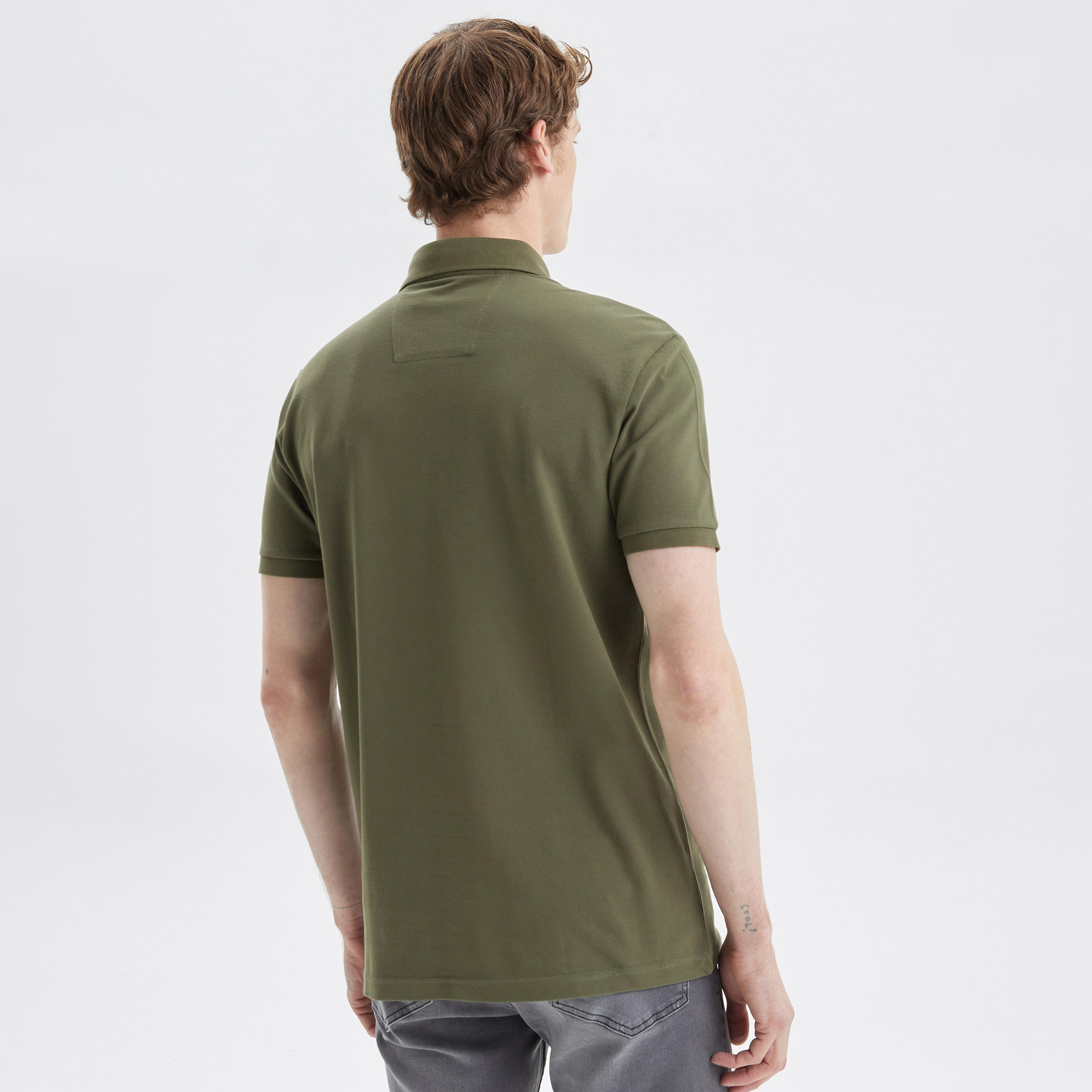 Nautica Erkek Yeşil Slim Fit Kısa Kollu Polo Yaka T-Shirt