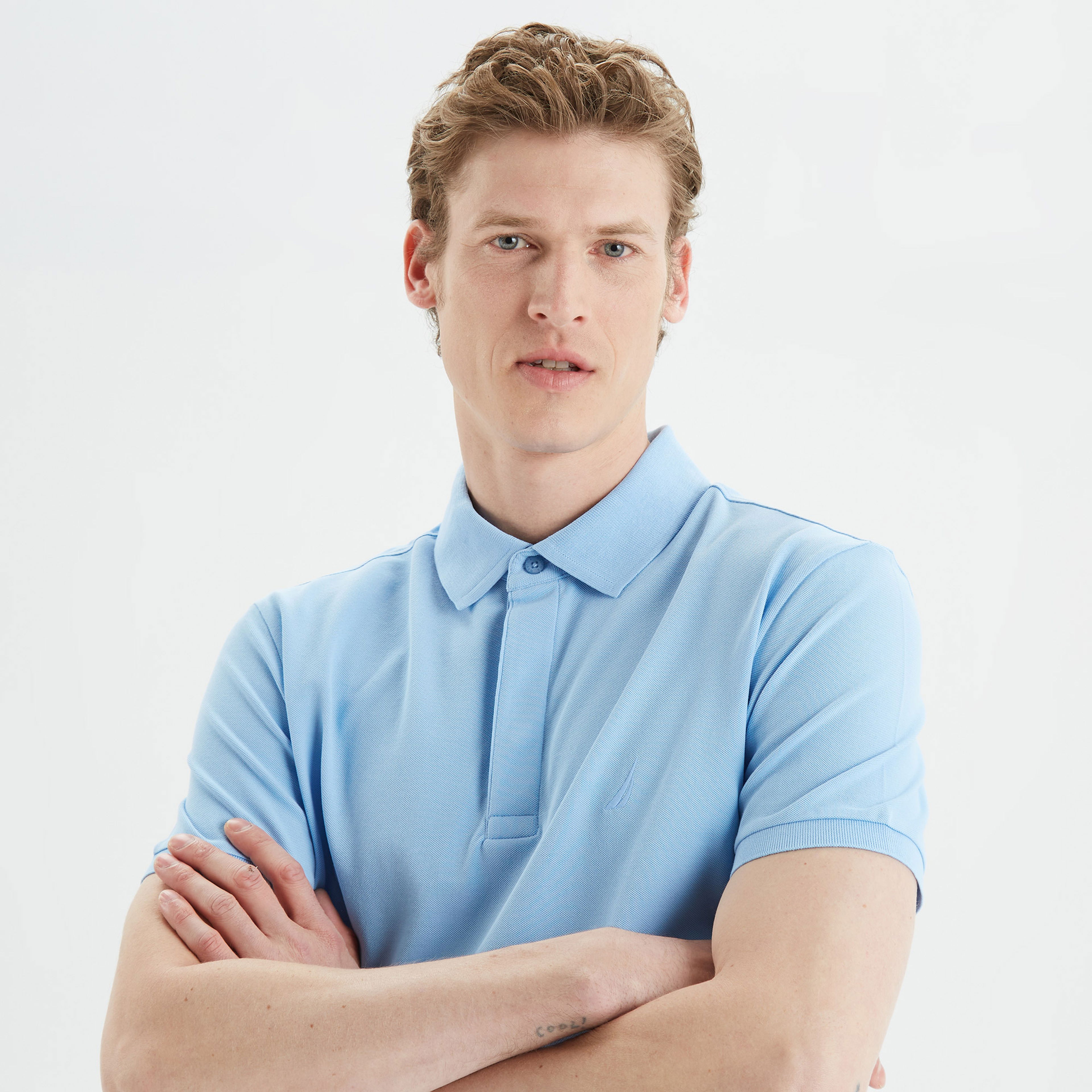 Nautica Erkek Mavi Slim Fit Kısa Kollu Polo Yaka T-Shirt