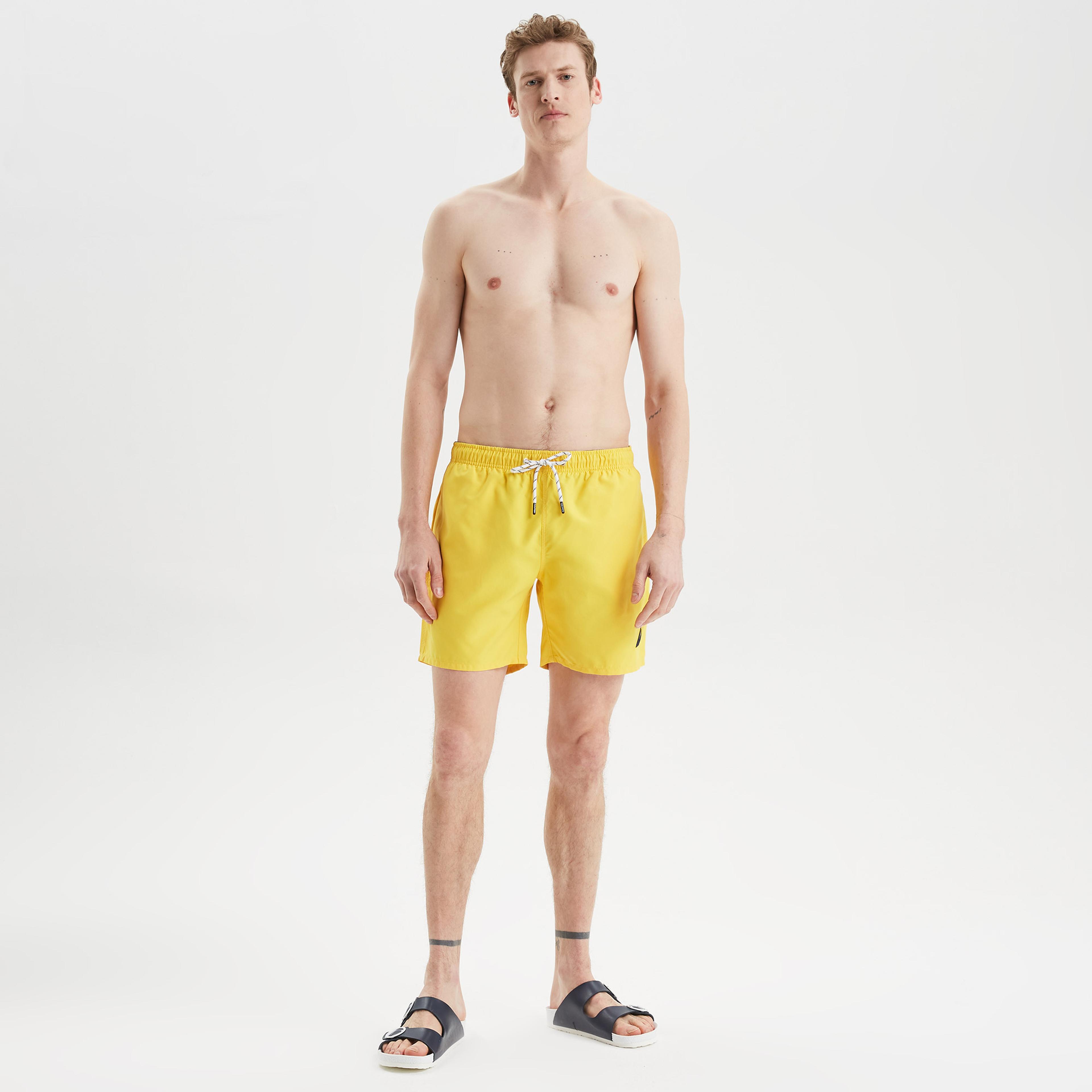 Nautica Erkek Sarı Regular Fit Deniz Şortu