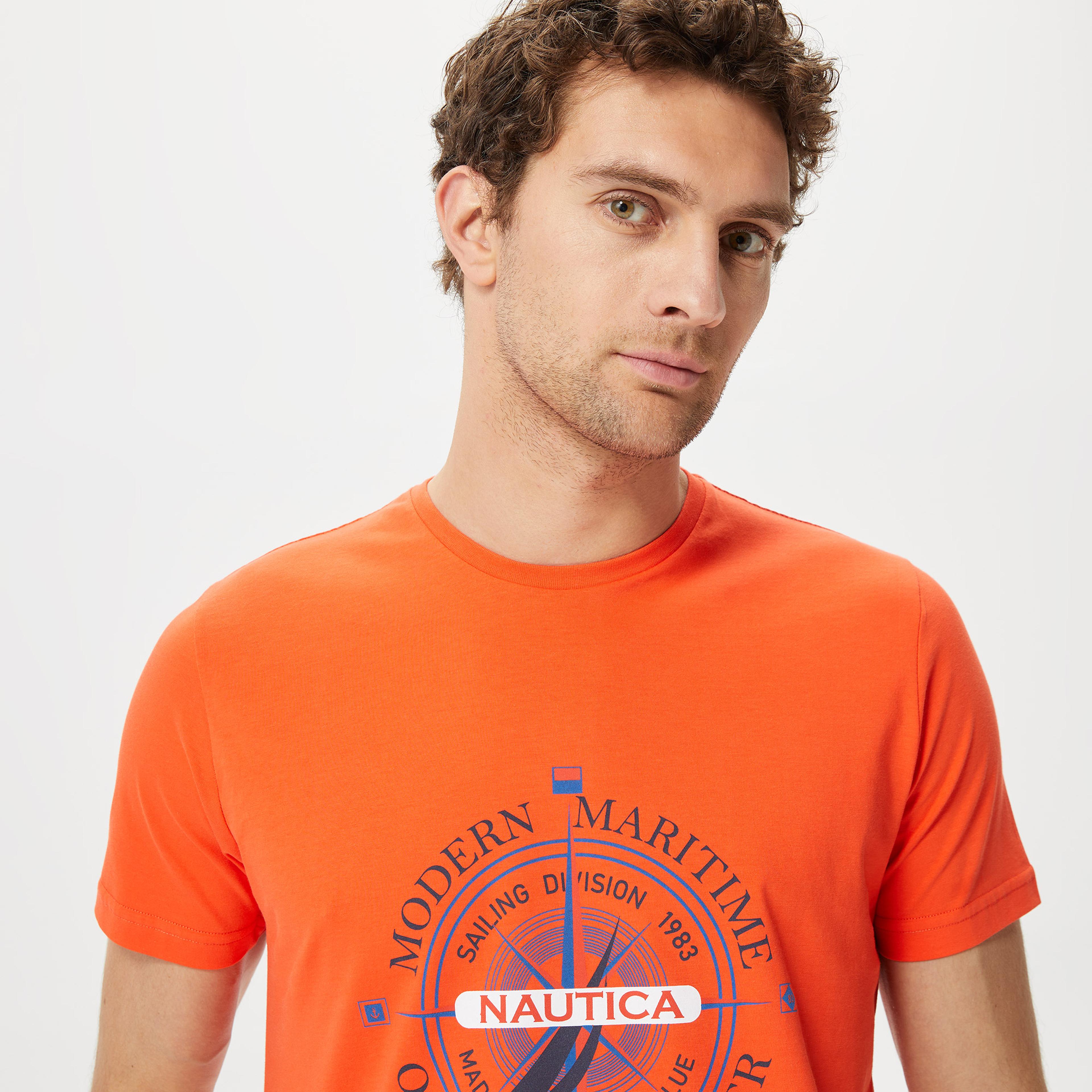 Nautica Erkek Turuncu Kısa Kollu TShirt