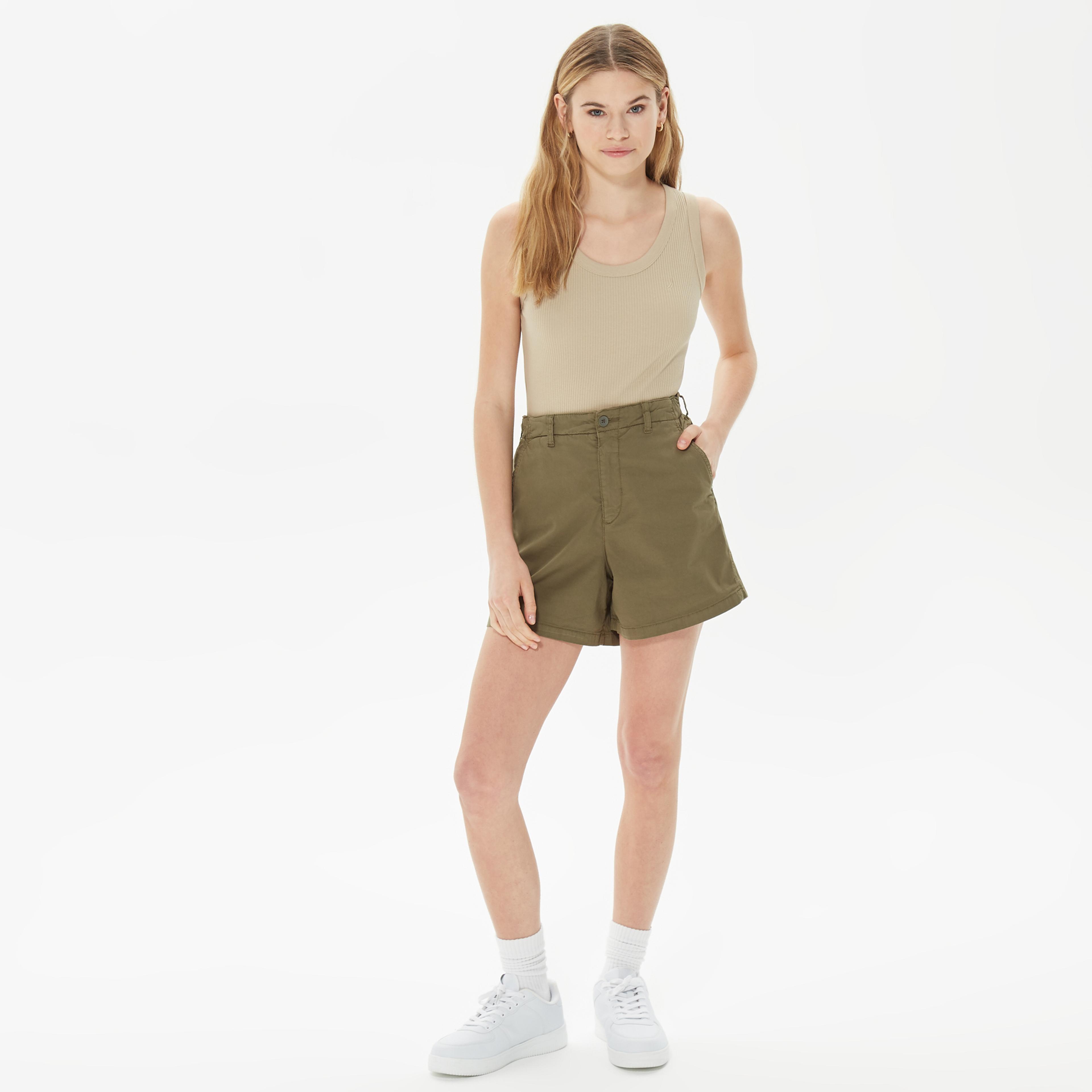 Nautica Kadın Bej Slim Fit T-Shirt