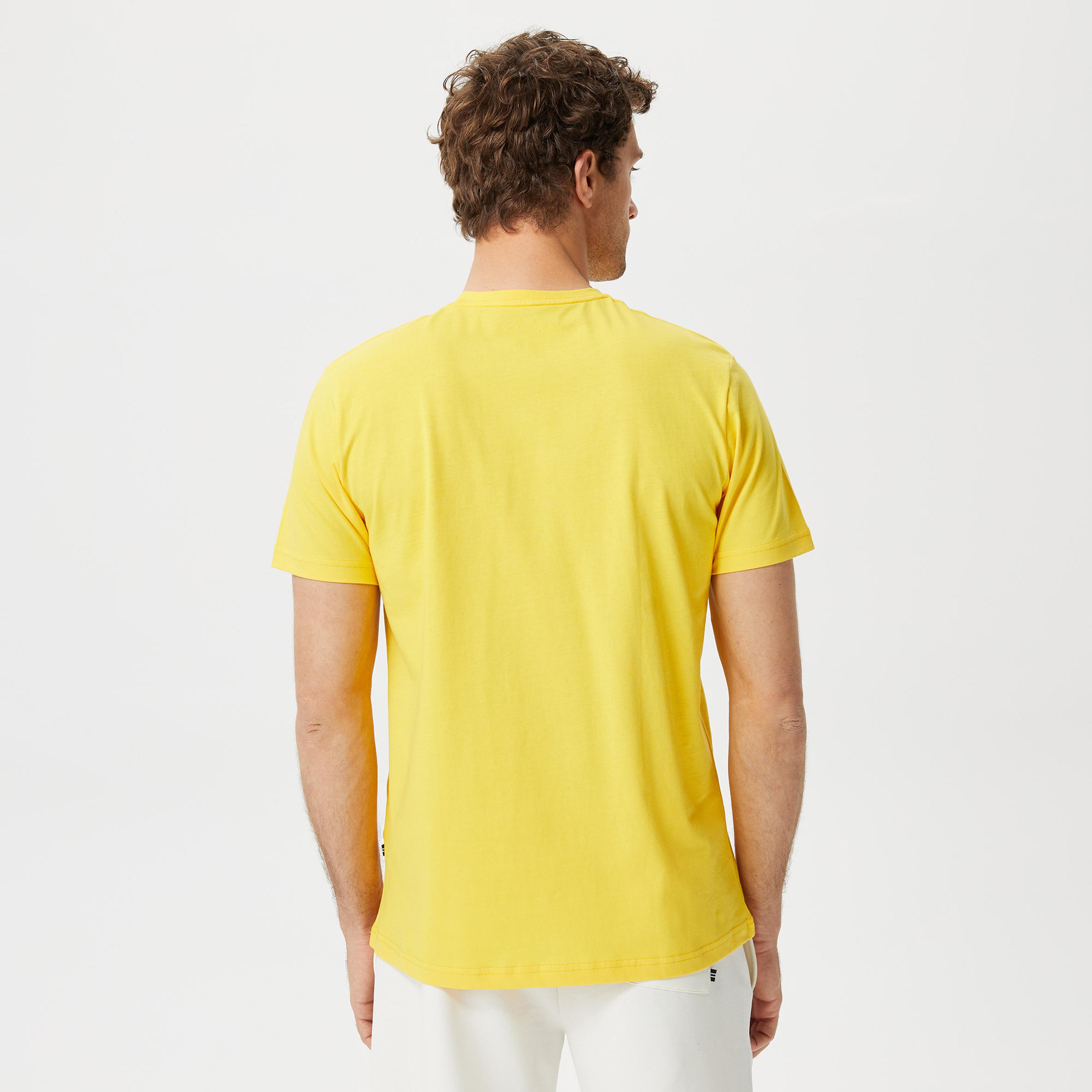 Nautica Erkek Sarı Desenli Standart Fit T-Shirt