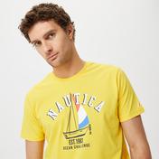 Nautica Erkek Sarı Desenli Standart Fit T-Shirt