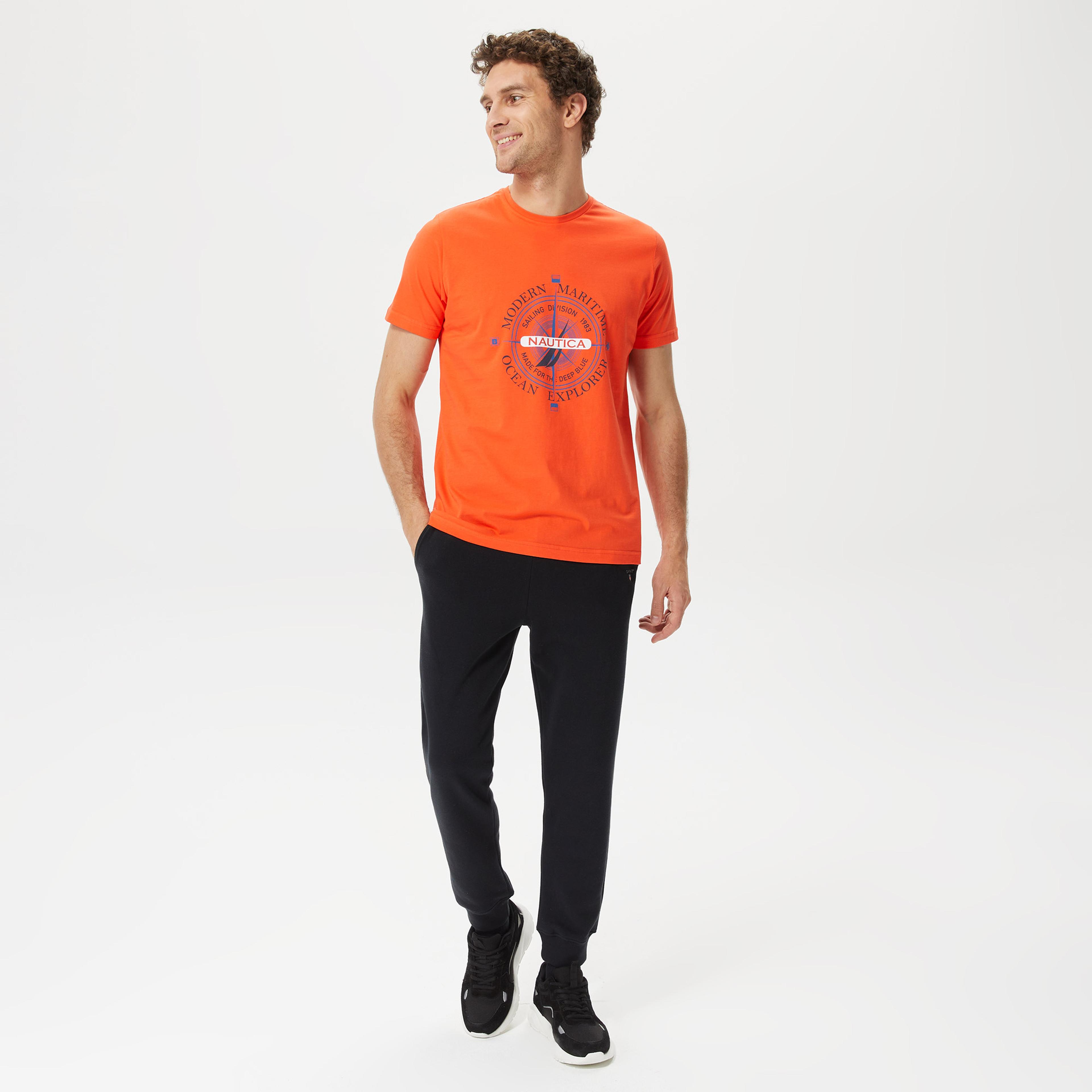 Nautica Erkek Turuncu Kısa Kollu TShirt