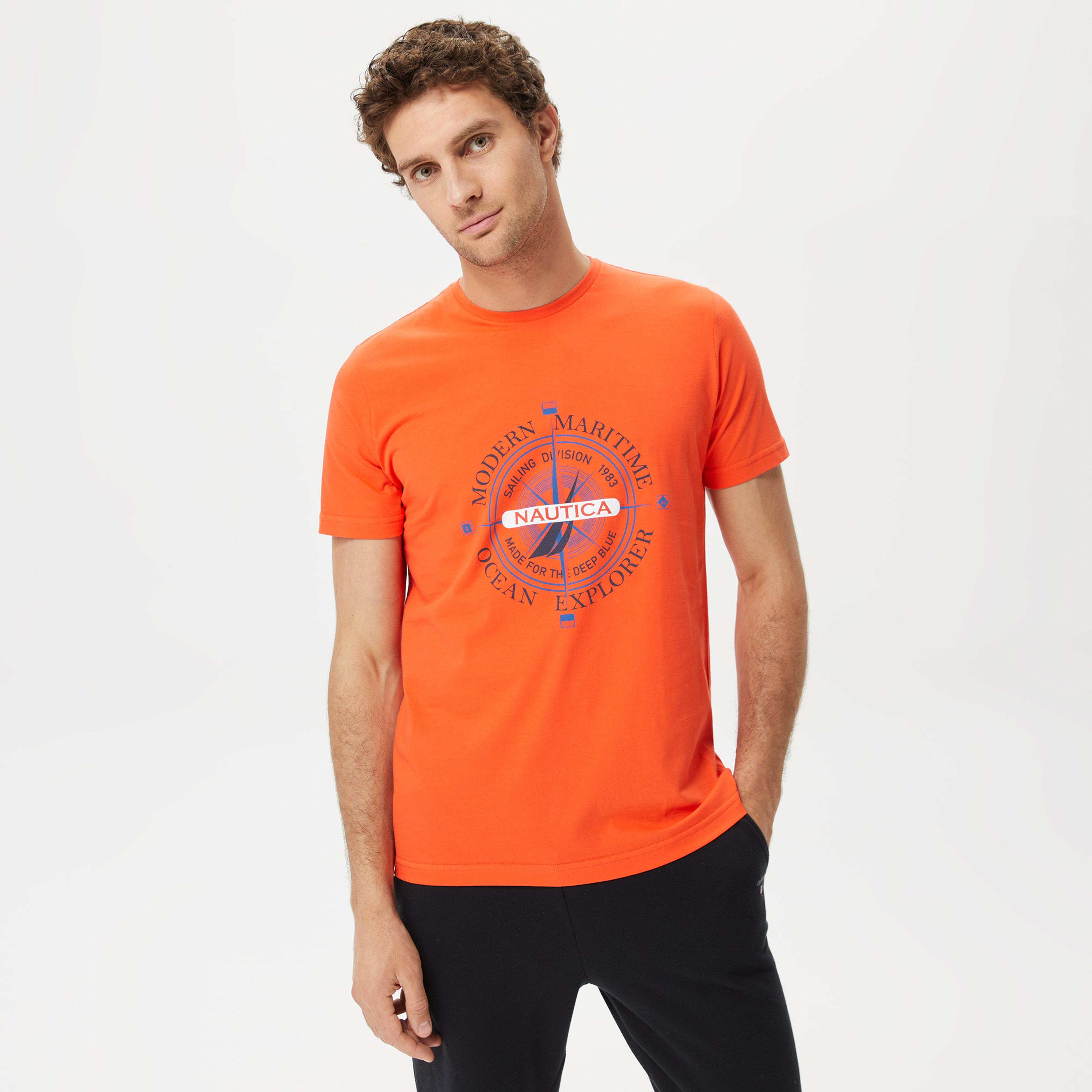 Nautica Erkek Turuncu Kısa Kollu TShirt