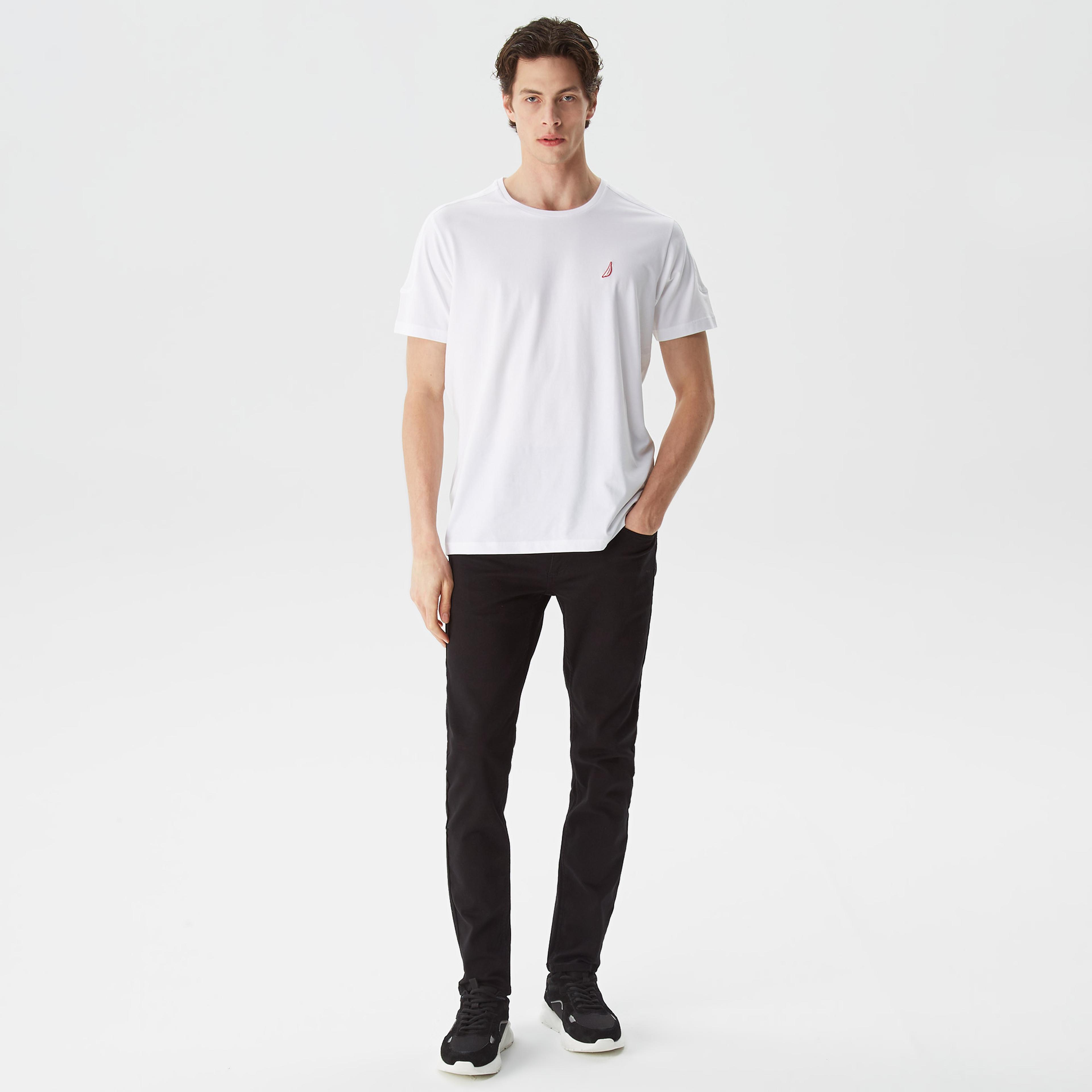 Nautica Erkek Beyaz Standart Fit T-Shirt