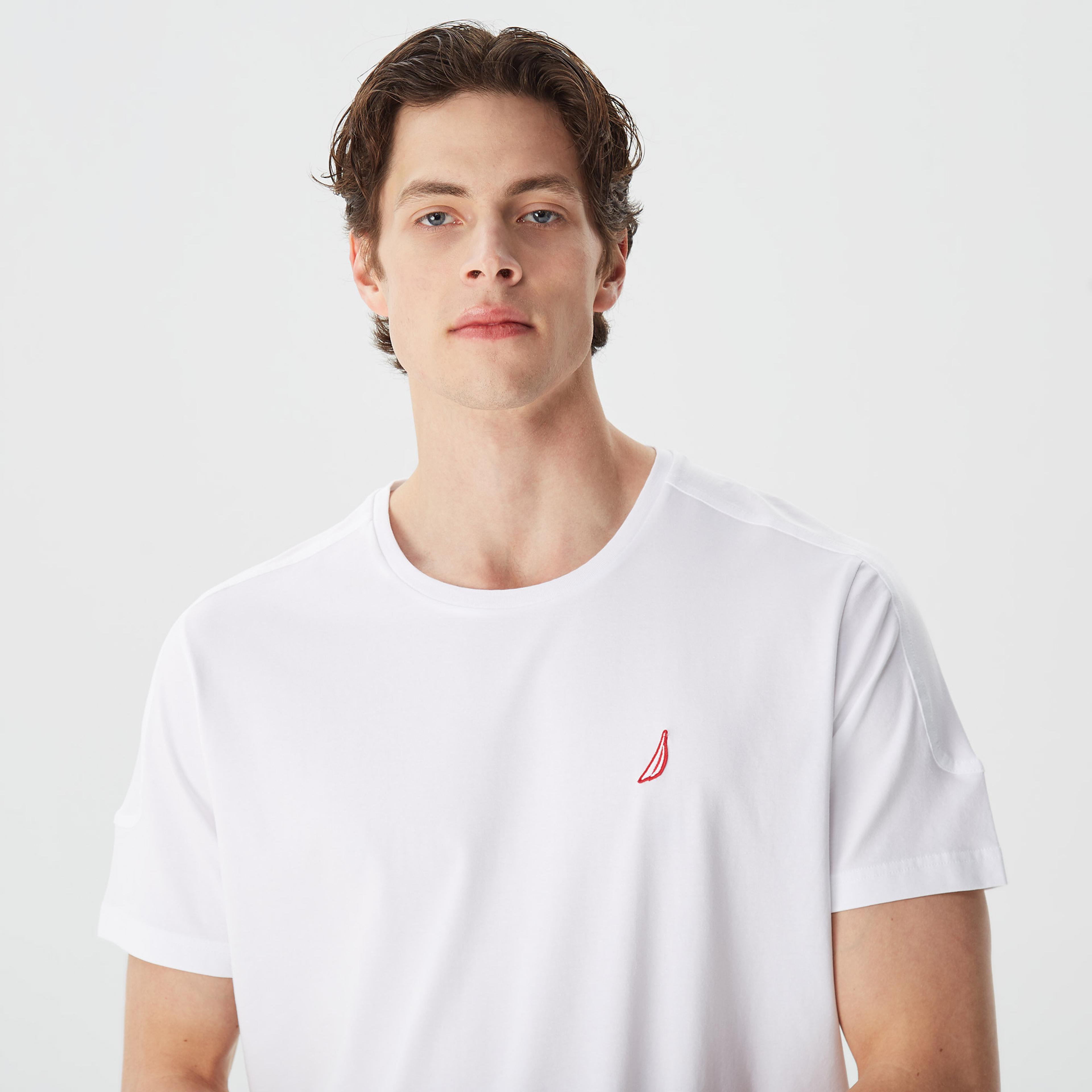 Nautica Erkek Beyaz Standart Fit T-Shirt