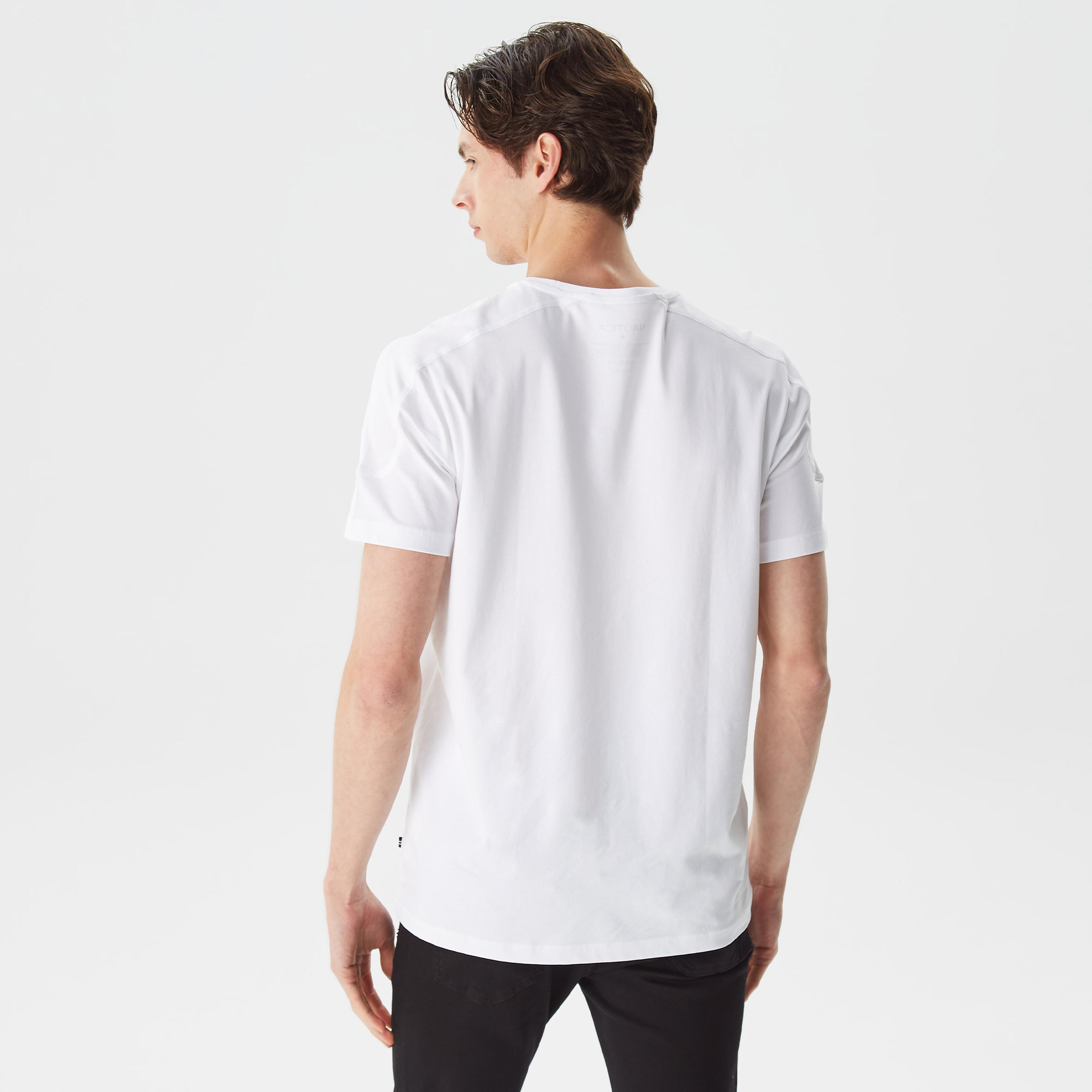 Nautica Erkek Beyaz Standart Fit T-Shirt