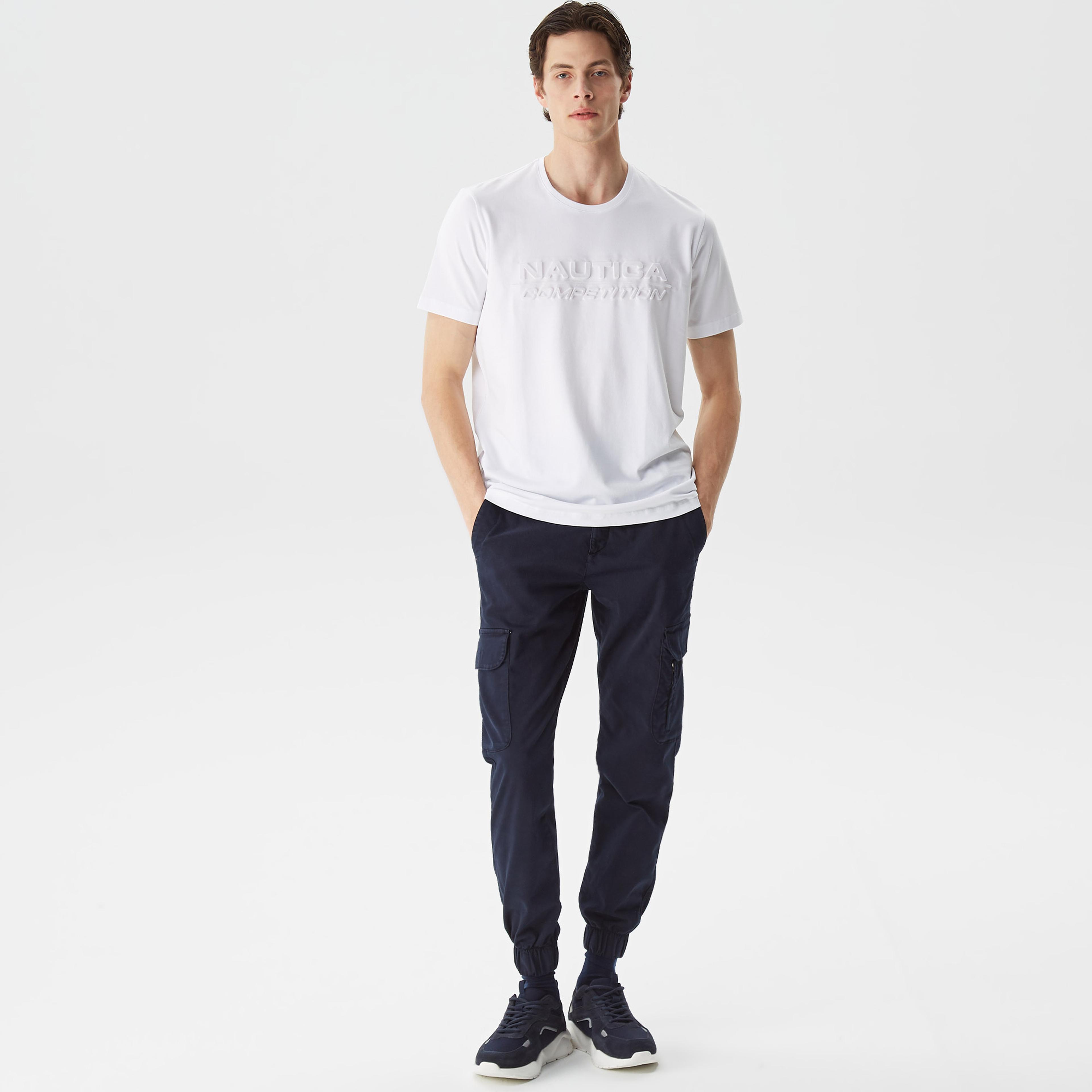 Nautica Erkek Beyaz Standart Fit T-Shirt