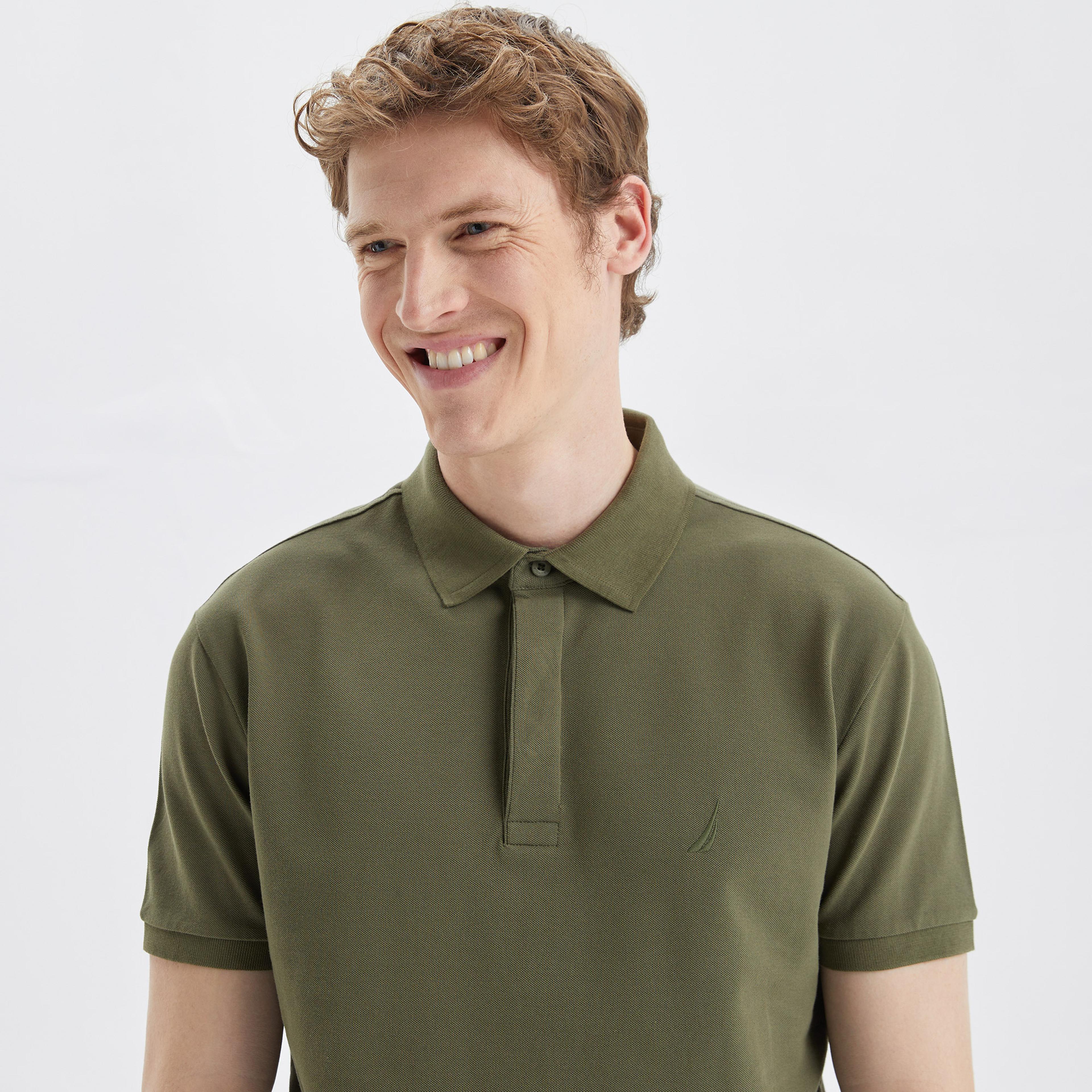 Nautica Erkek Yeşil Slim Fit Kısa Kollu Polo Yaka T-Shirt